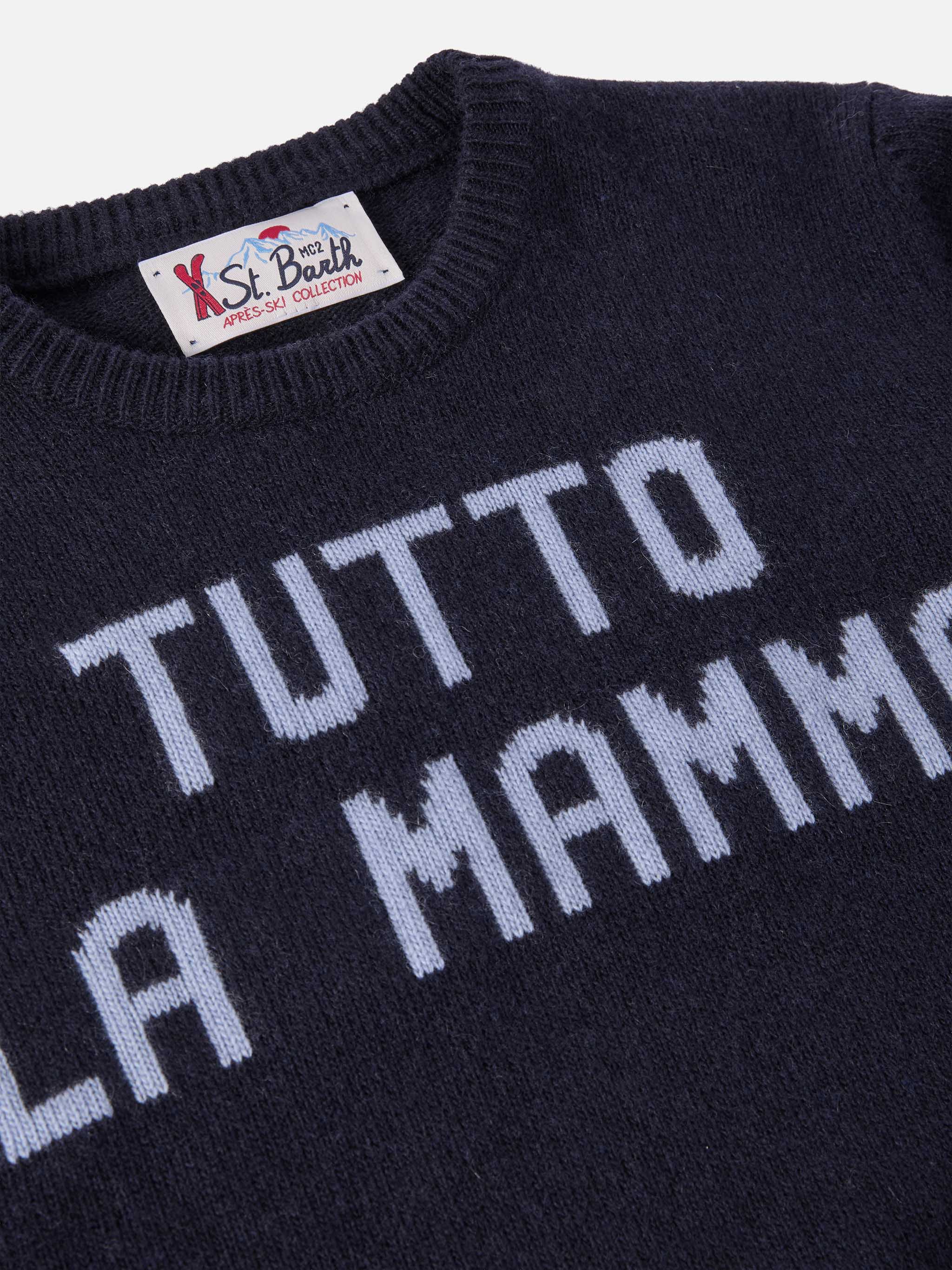 Navy blue sweater Douglas with Tutto la mamma jacquard - Image 2