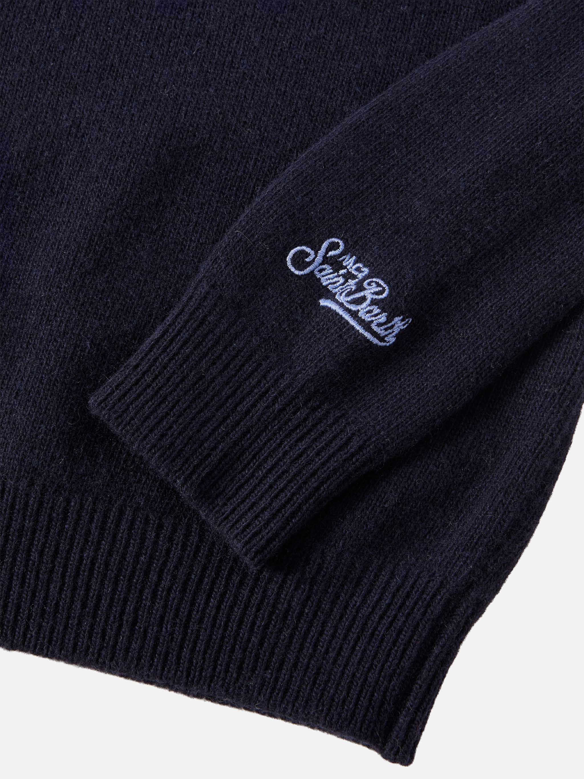 Navy blue sweater Douglas with Tutto la mamma jacquard - Image 3