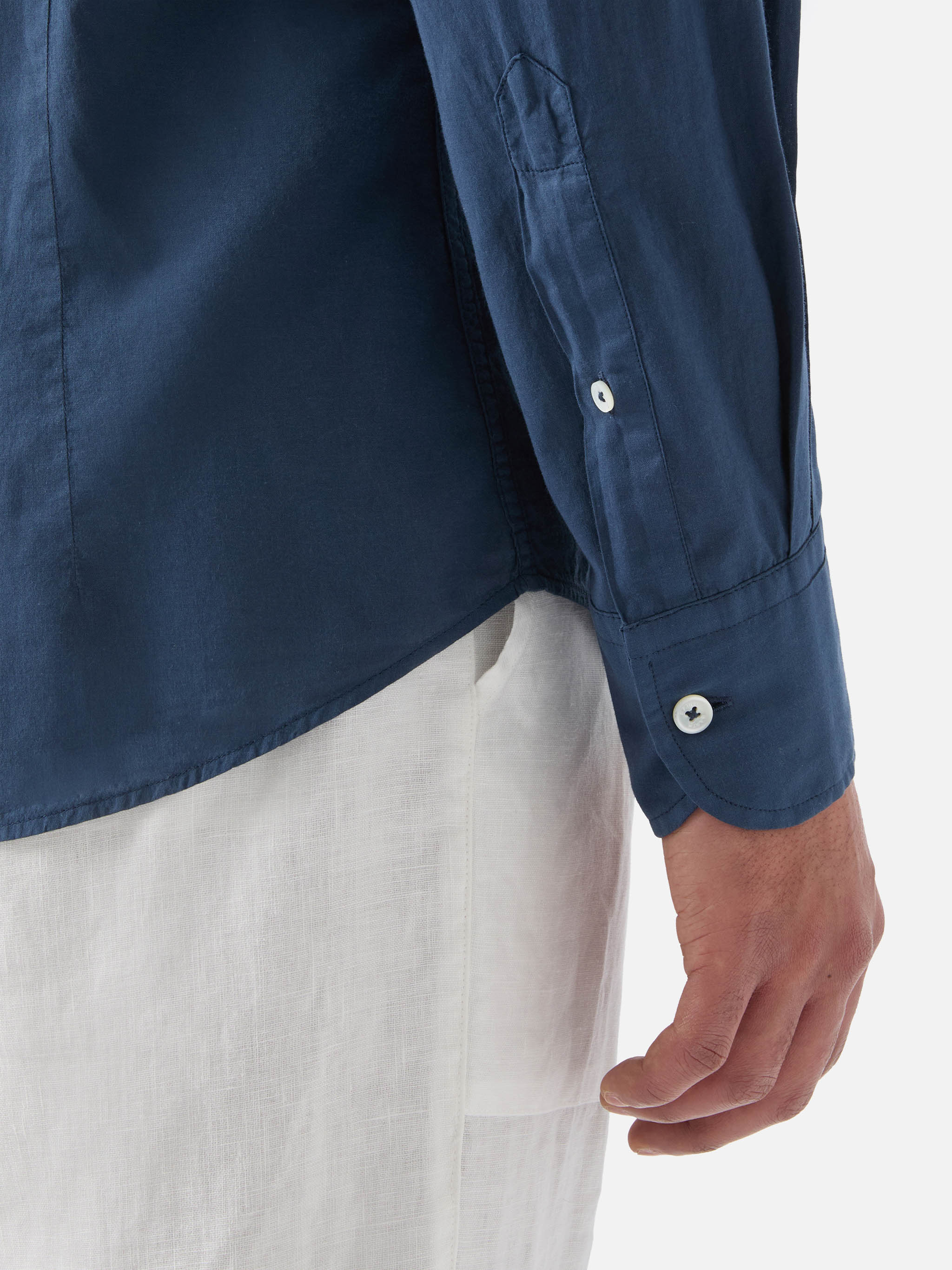Navy Chemise Ice shirt in pure cotton voile - Image 4