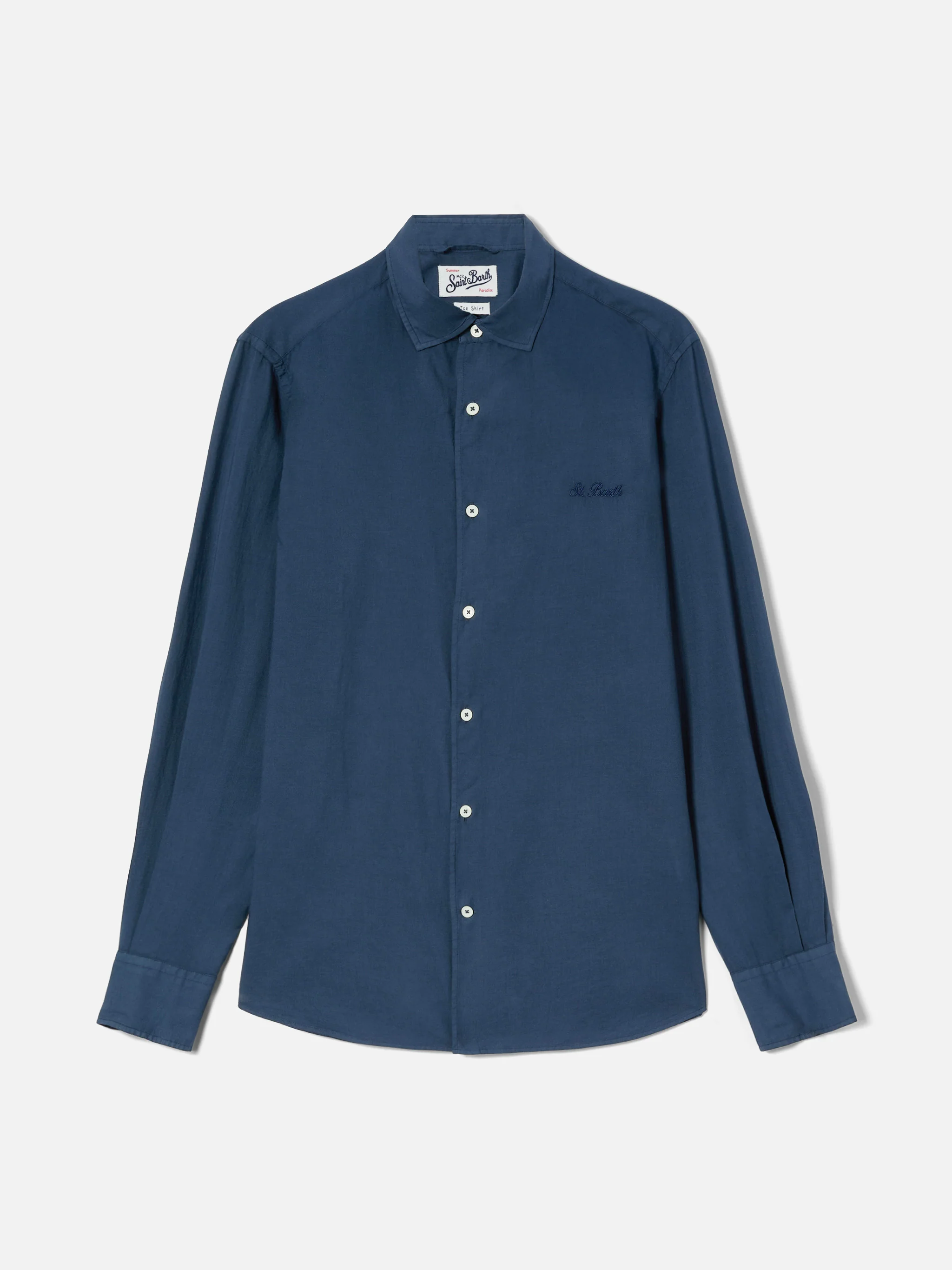 Navy Chemise Ice shirt in pure cotton voile - Image 5
