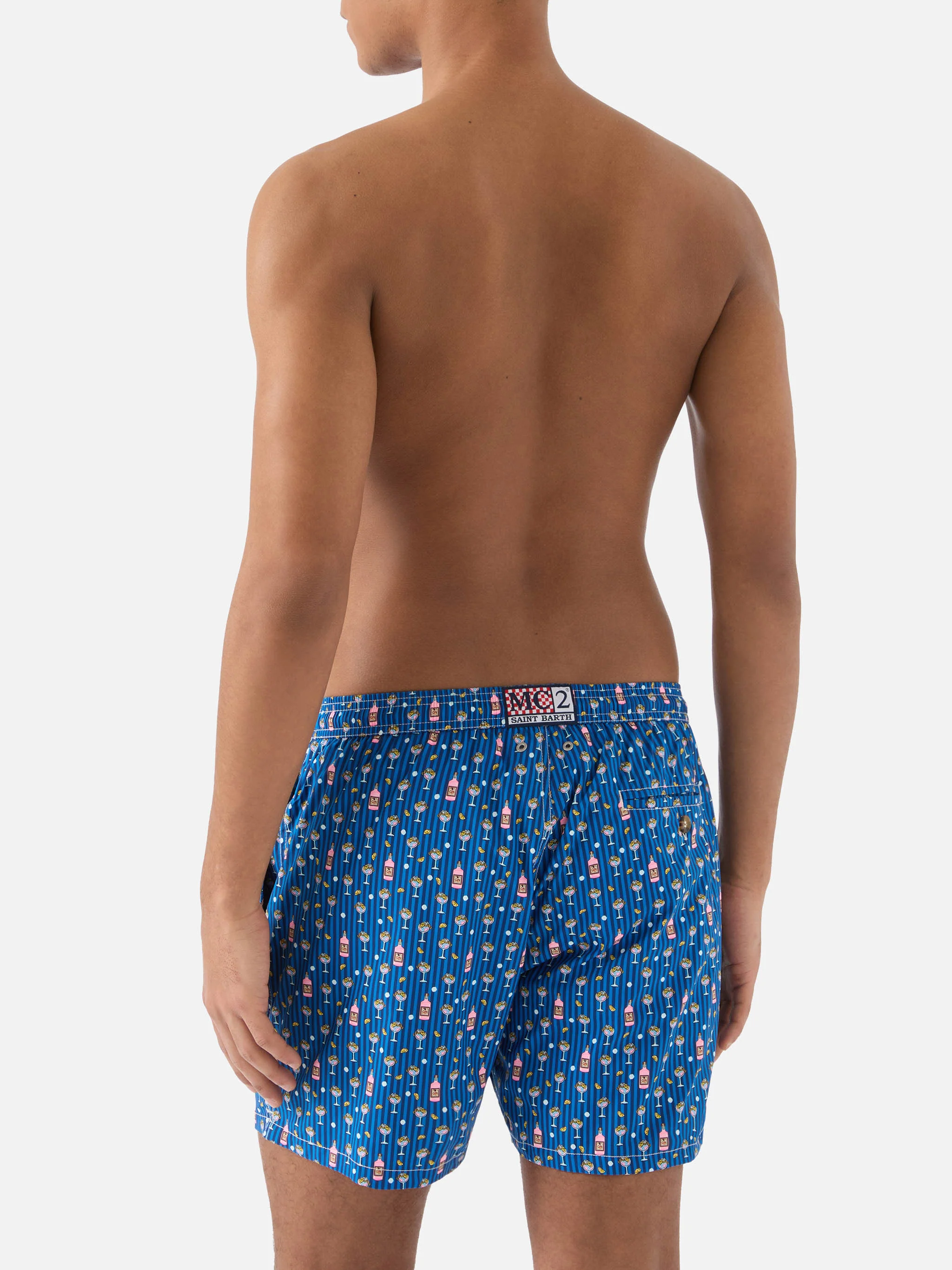 Navy Lighting Micro swim shorts with all-over cocktail print - Image 5