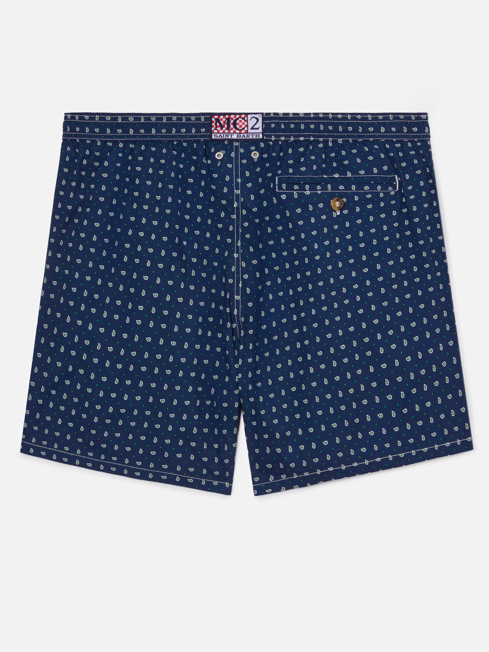 Navy Lighting Micro swim shorts with all-over paisley print - Image 2