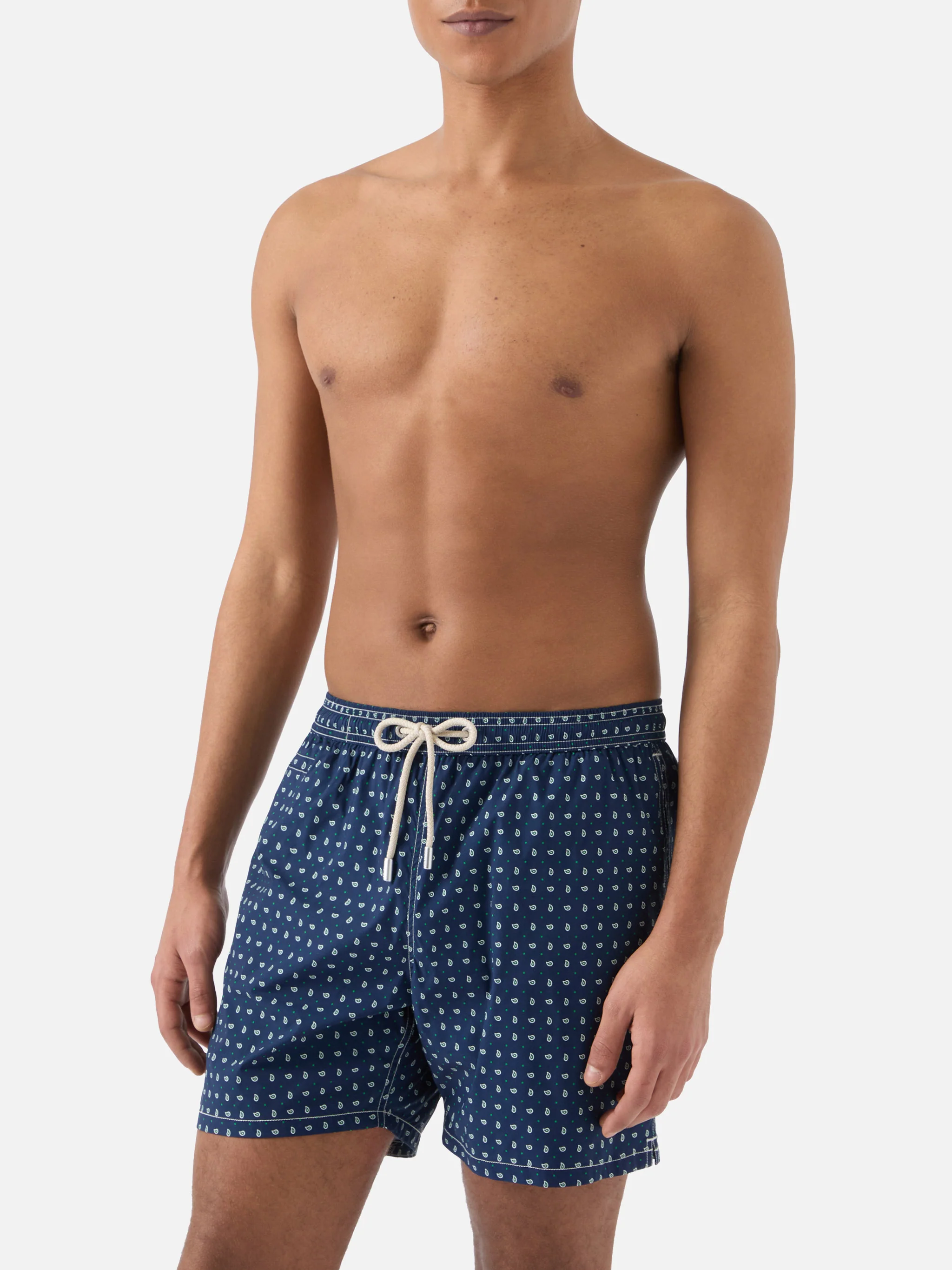 Navy Lighting Micro swim shorts with all-over paisley print - Image 3