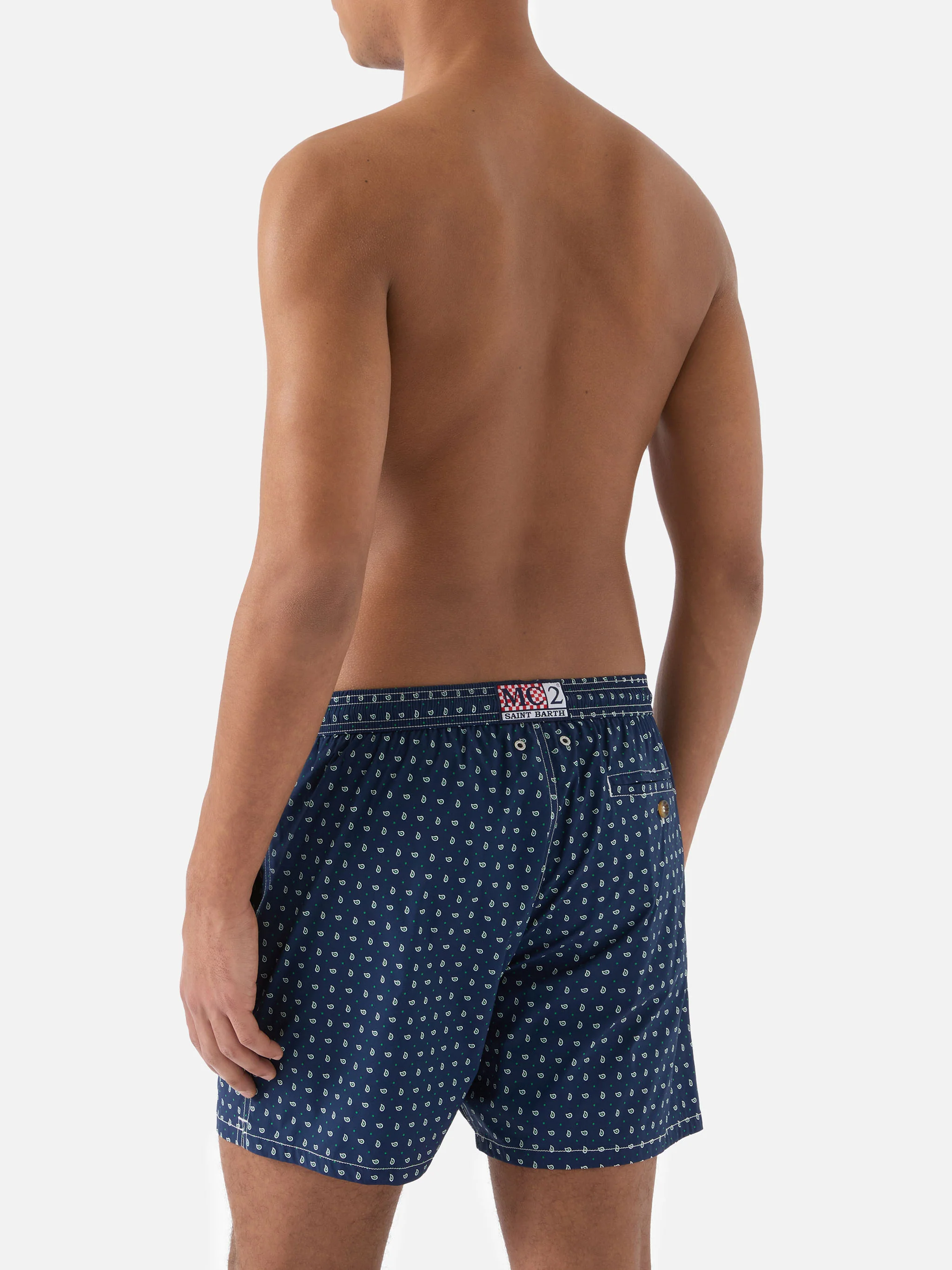 Navy Lighting Micro swim shorts with all-over paisley print - Image 5