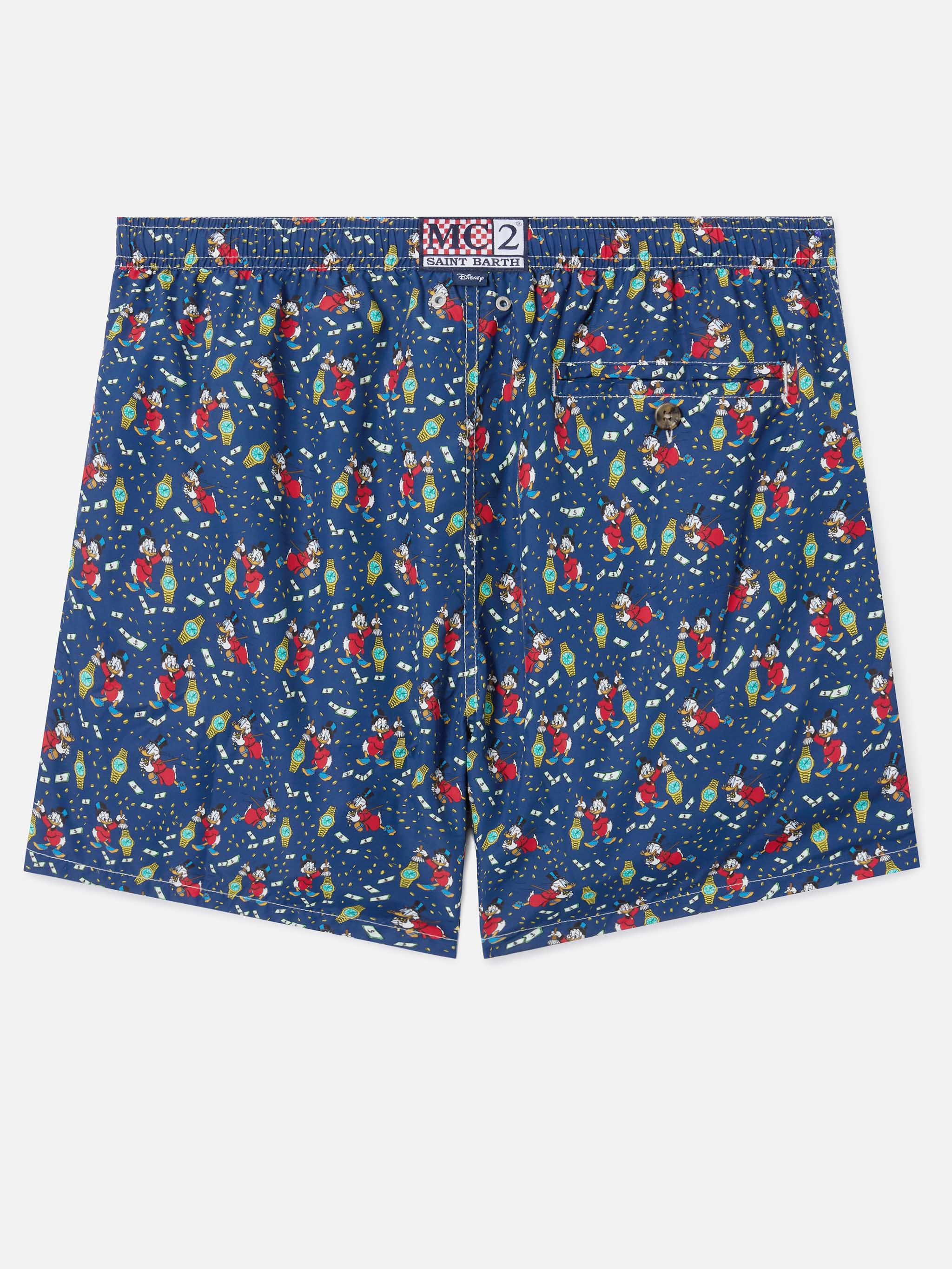 Navy Lighting Micro swim shorts with McDuck and watches print | Special Edition - Image 2