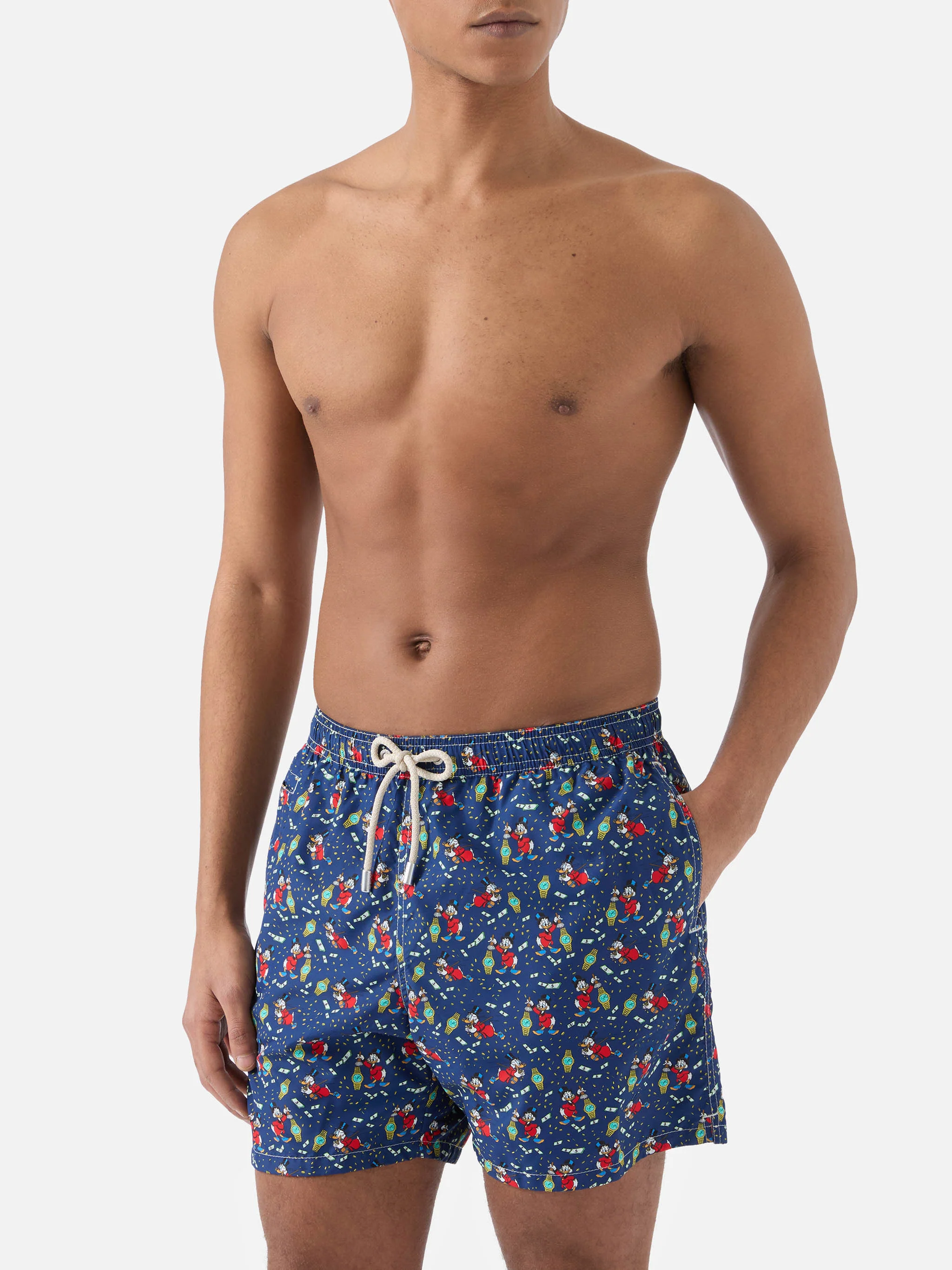 Navy Lighting Micro swim shorts with McDuck and watches print | Special Edition - Image 3