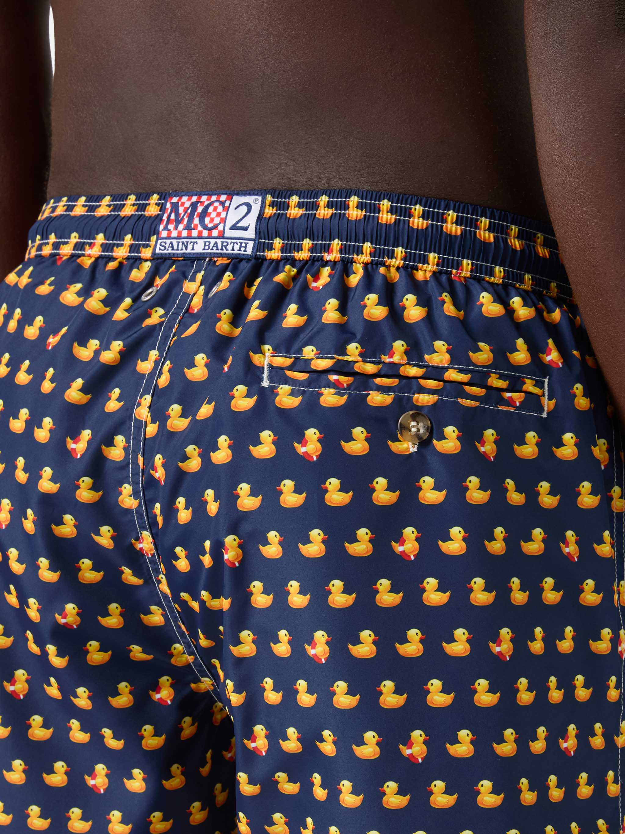 Navy Lighting Micro swim shorts with rubber duck all-over print - Image 6
