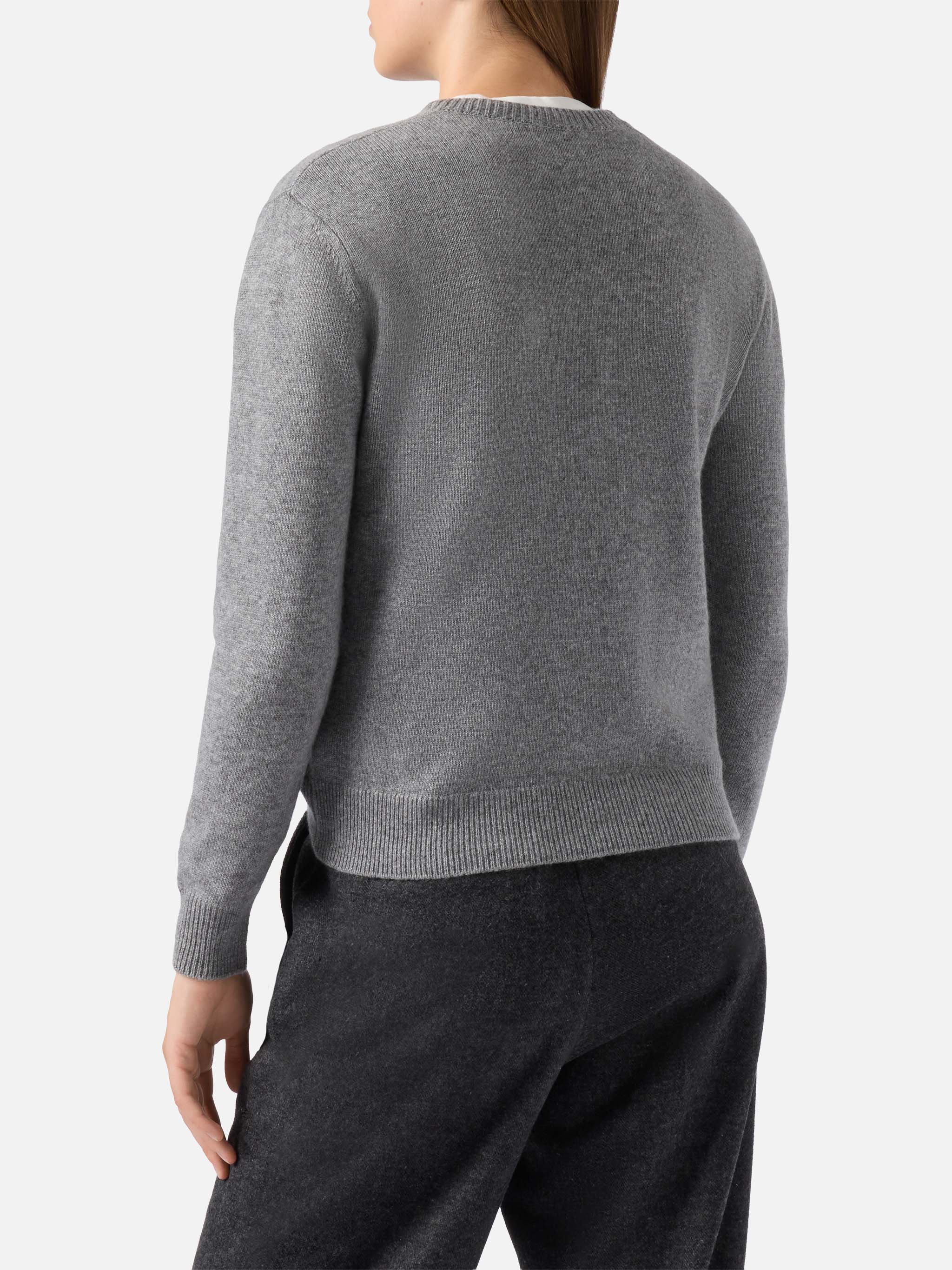 New Queen cashmere-blend sweater in grey with Kissenefrega lurex jacquard - Image 5
