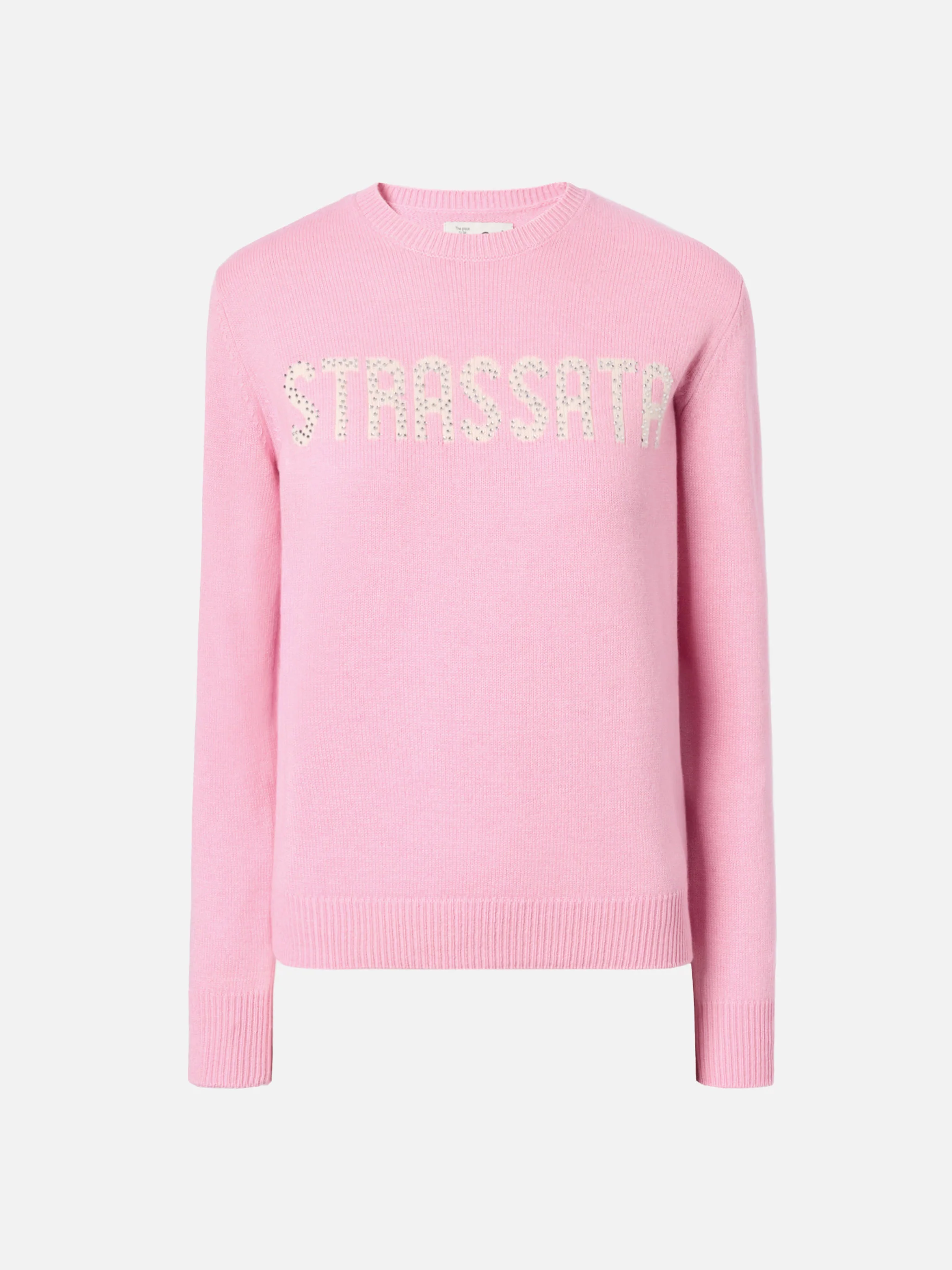 New Queen cashmere-blend sweater in pink with Strassata rhinestone appliqué - Image 5