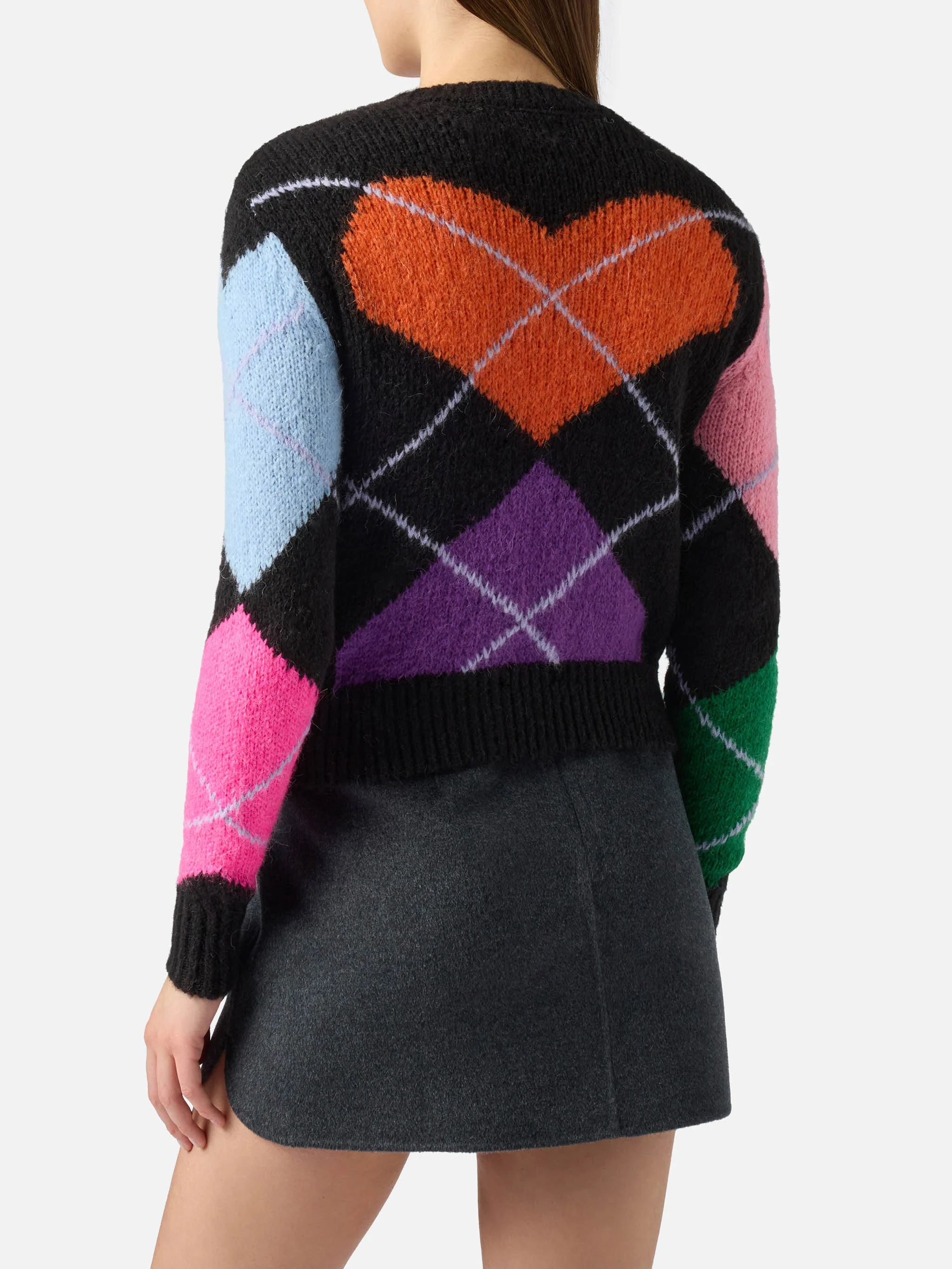 New Queen crewneck crop sweater with hearts - Image 3