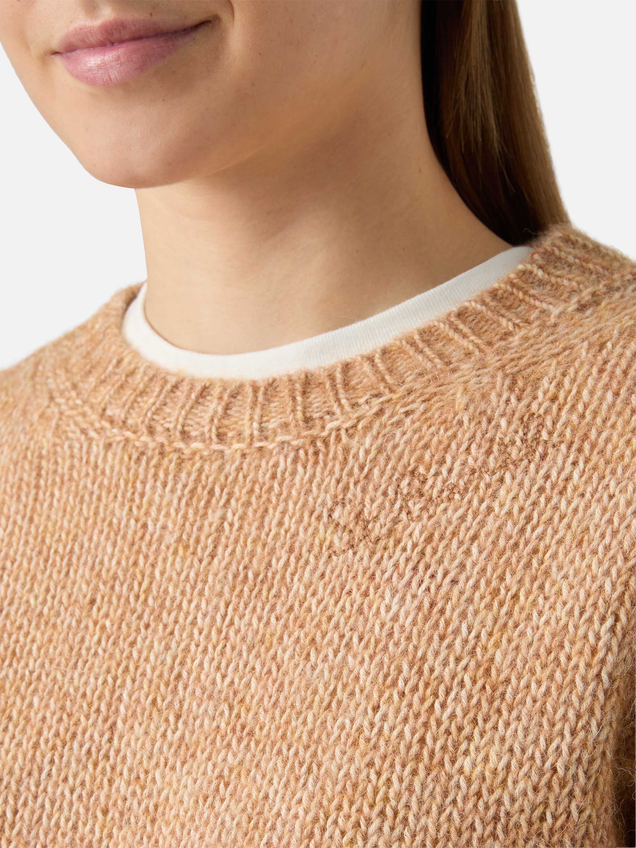 New Queen crewneck in beige blended alpaca - Image 2