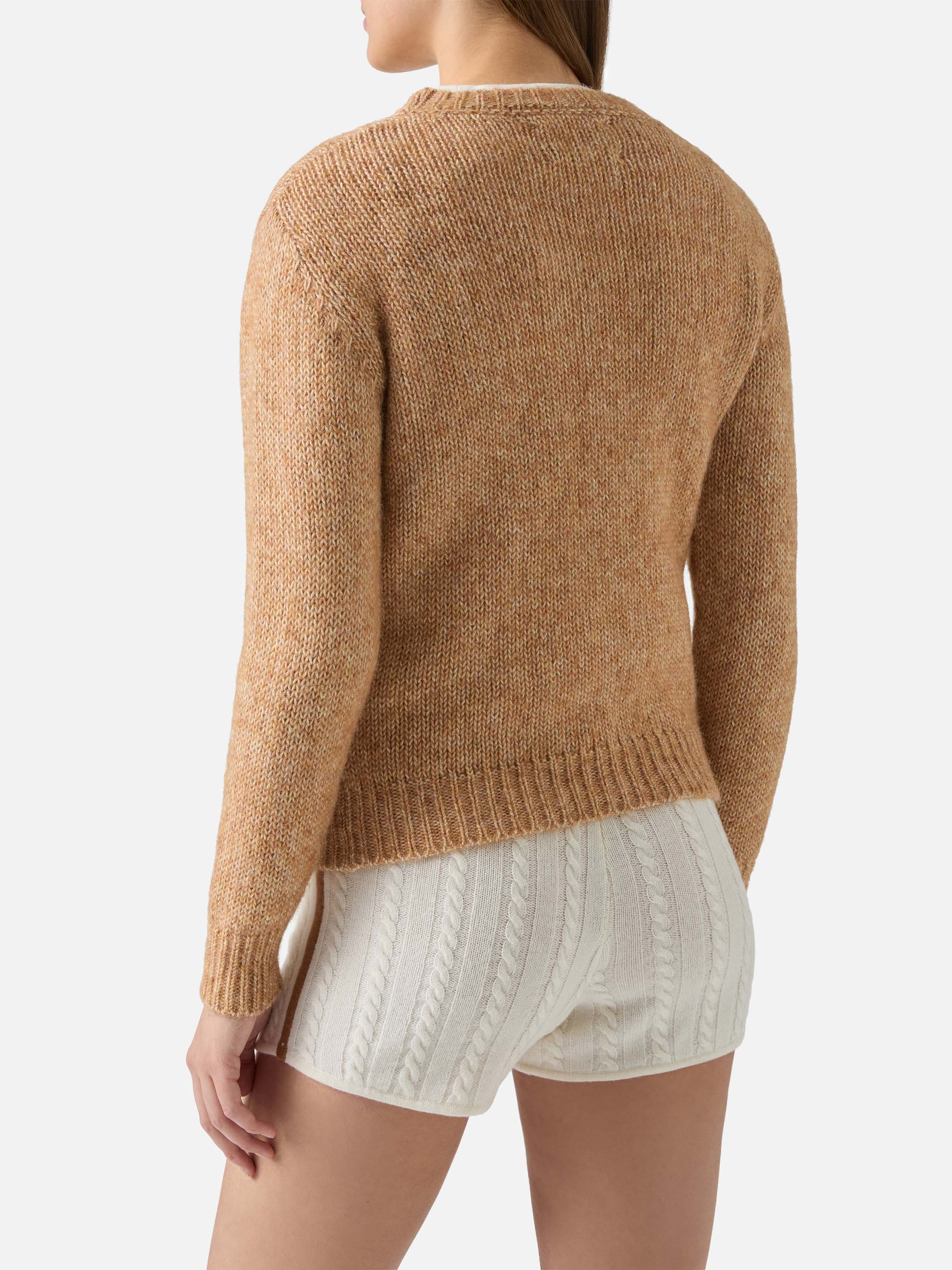 New Queen crewneck in beige blended alpaca - Image 3