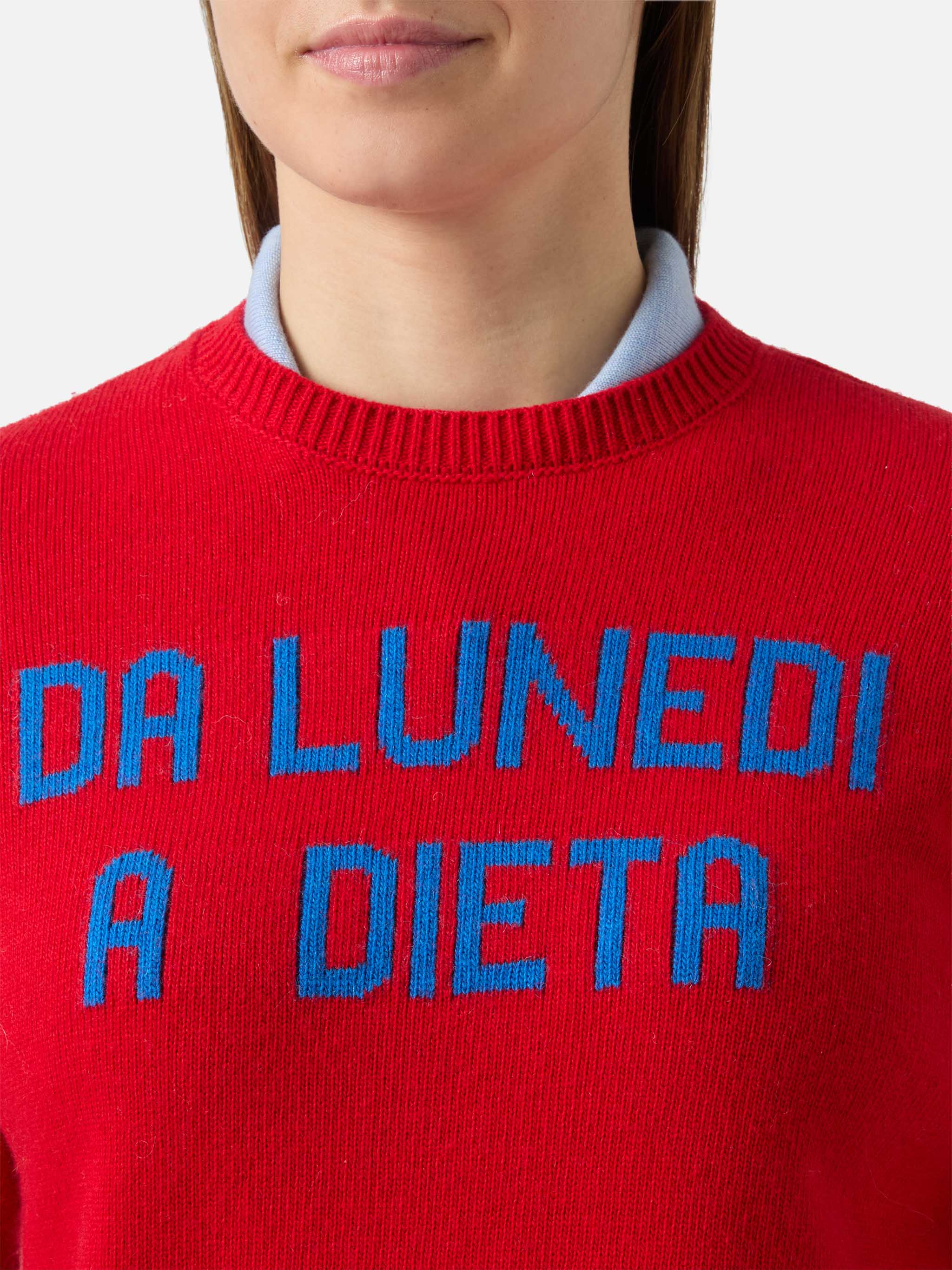 New Queen crewneck with Da lunedì a dieta jacquard - Image 3