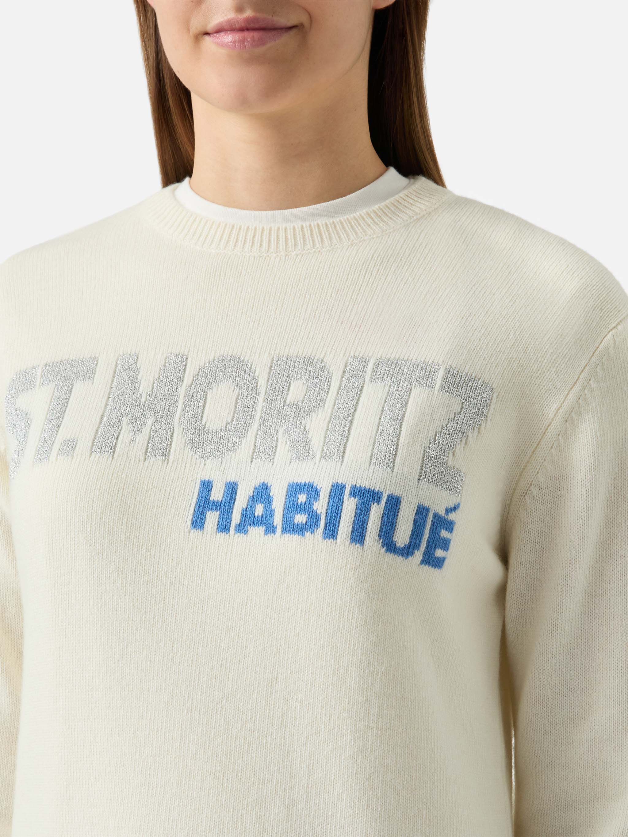 New Queen crewneck with St. Moritz habituè lurex jacquard - Image 2