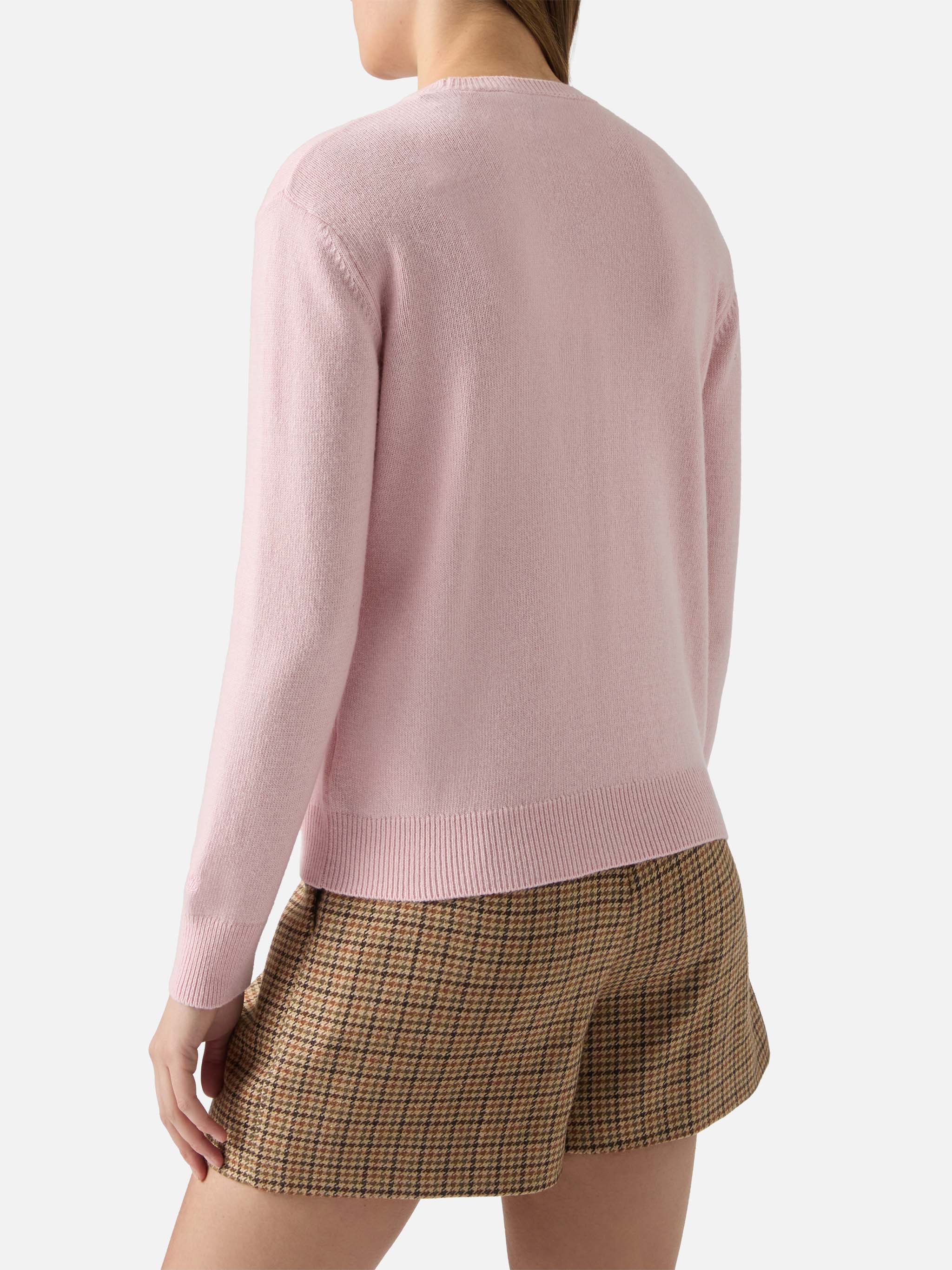 New Queen crewneck in white with Cortina habituè jacquard - Image 2