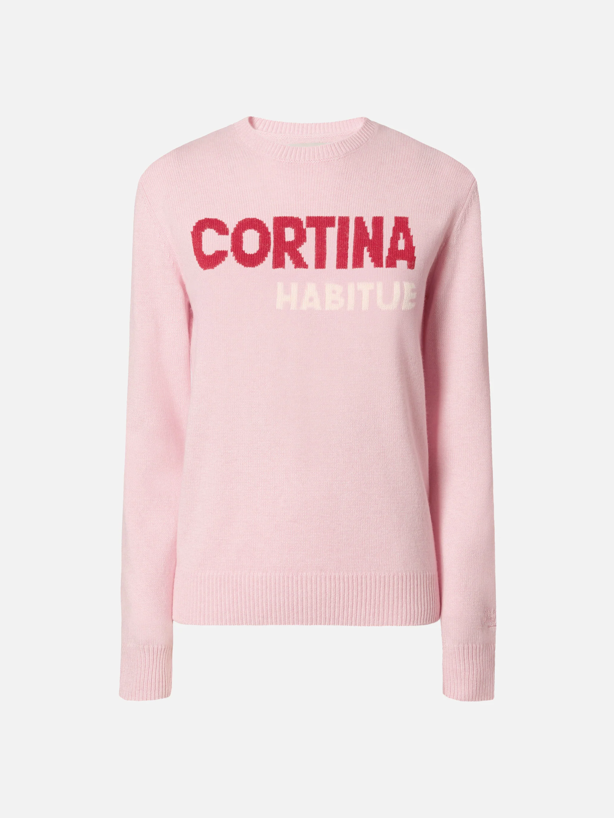New Queen crewneck in white with Cortina habituè jacquard - Image 5