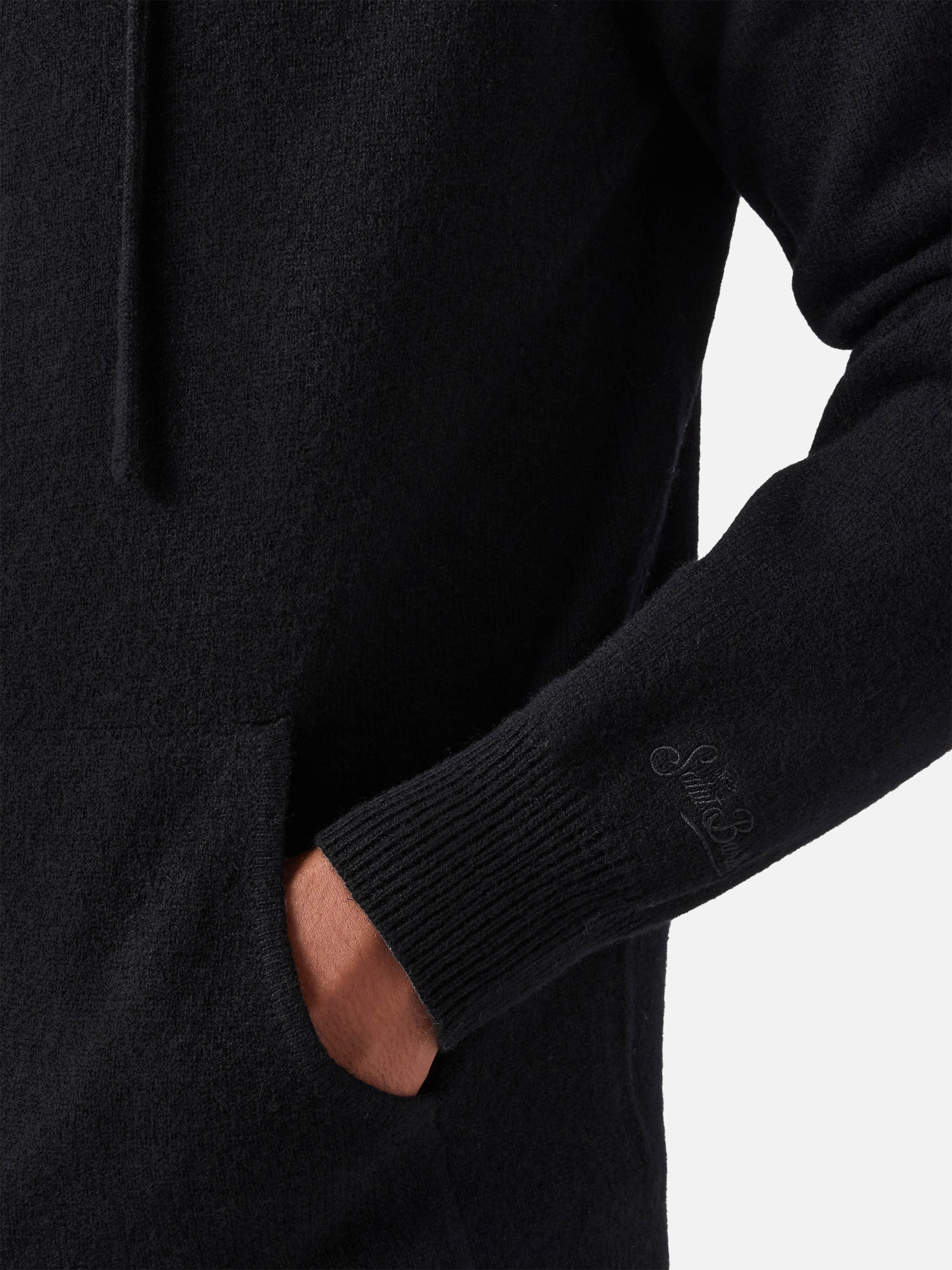 Notting hoodie in 100% lambswool black - Image 4