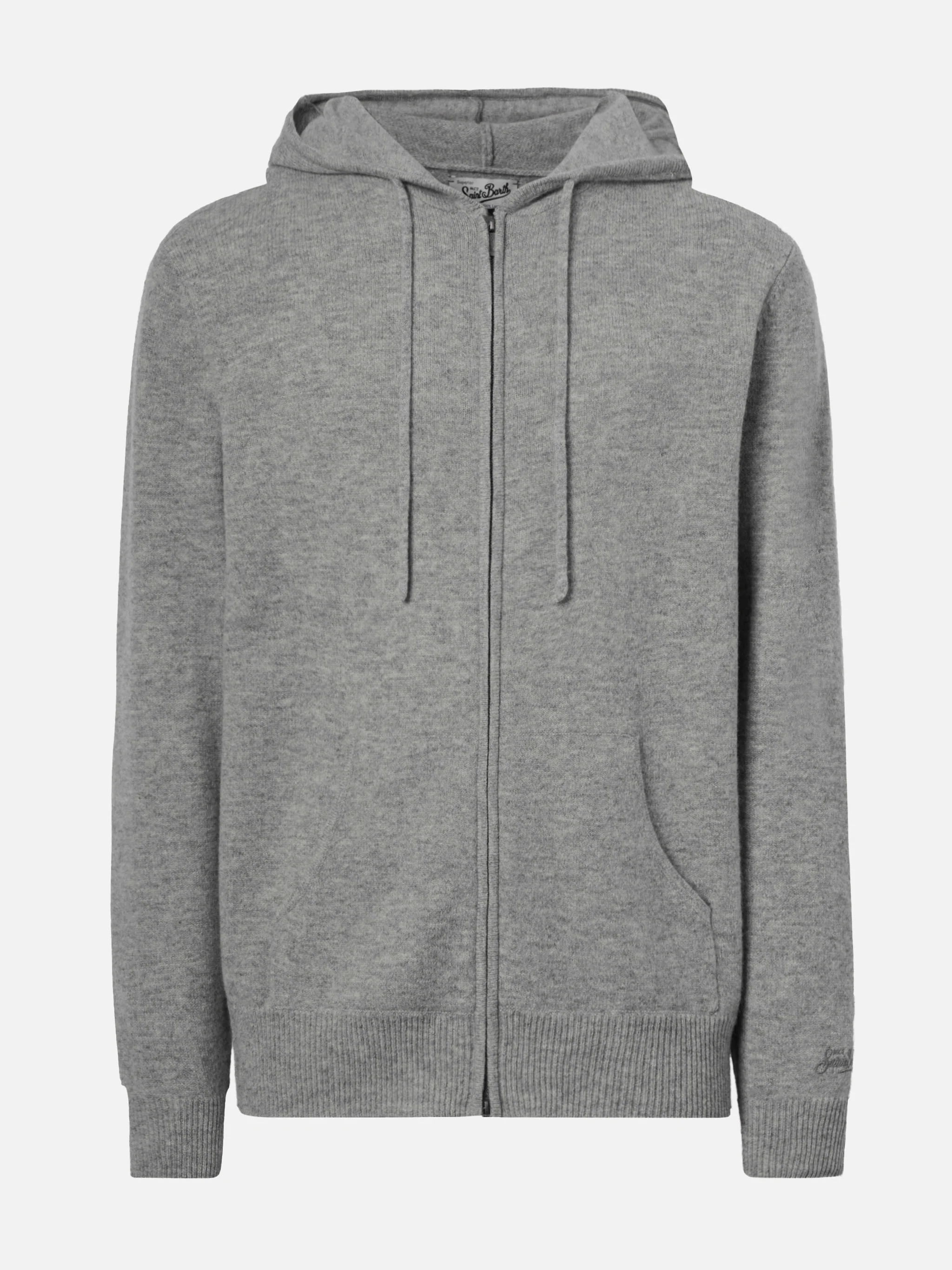 Notting hoodie in 100% lambswool grey melange - Image 5