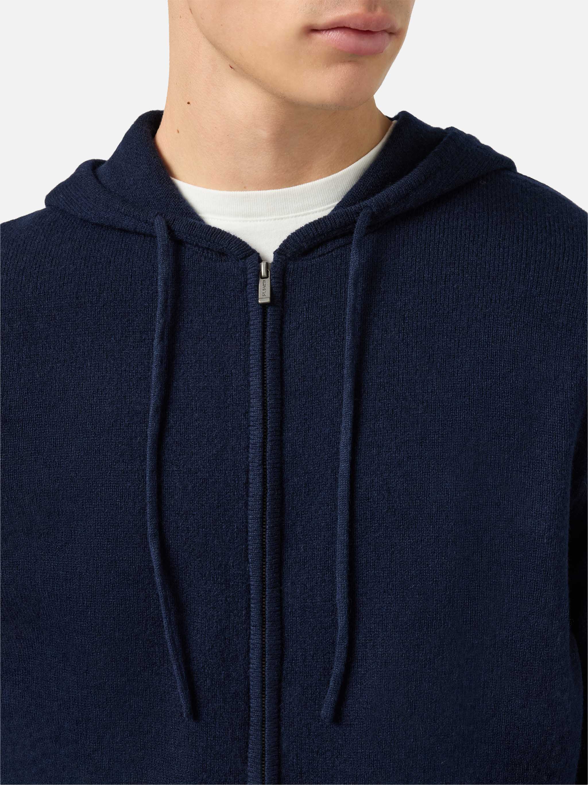 Notting hoodie in 100% lambswool blue navy - Image 2