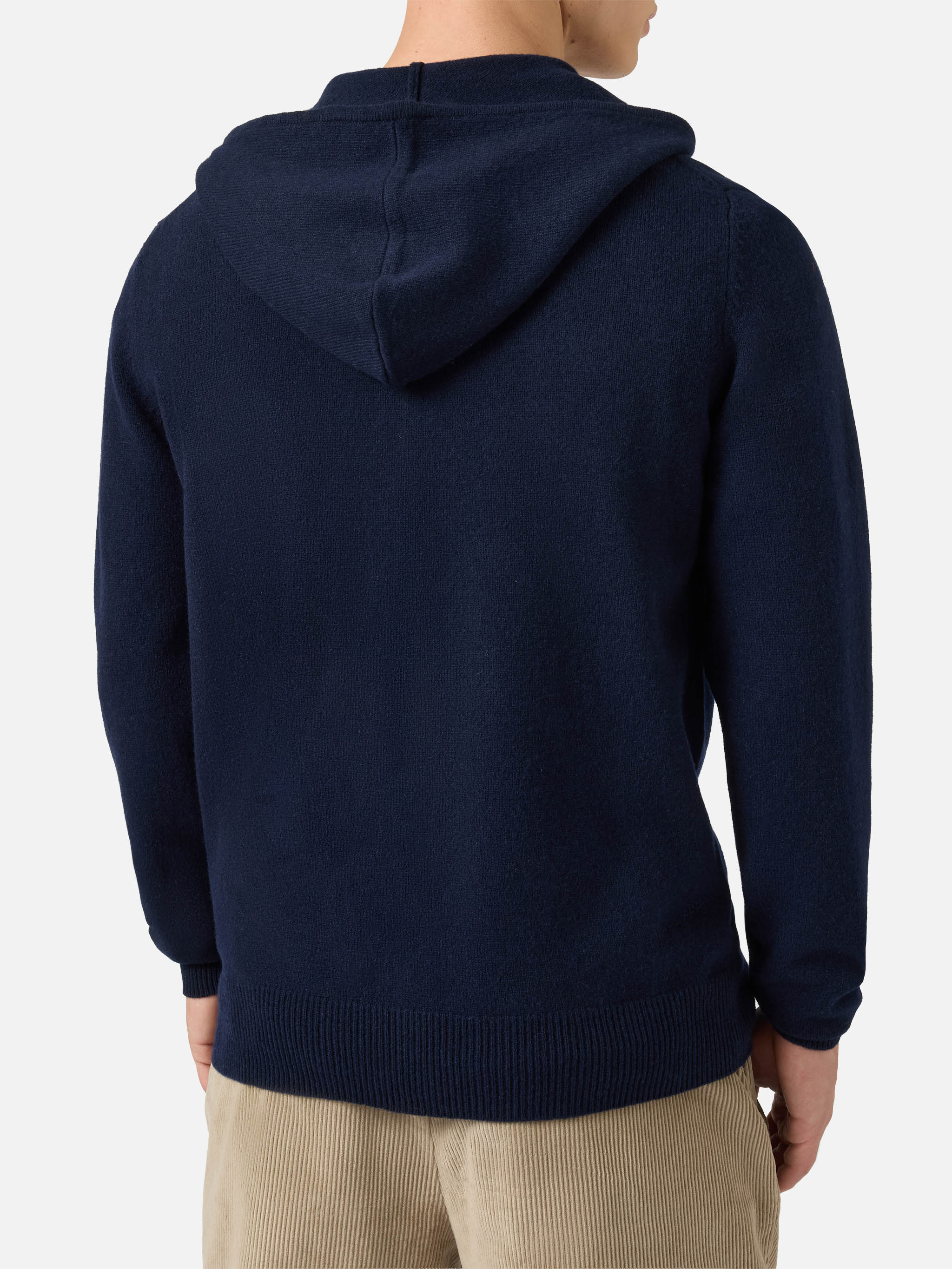 Notting hoodie in 100% lambswool blue navy - Image 3