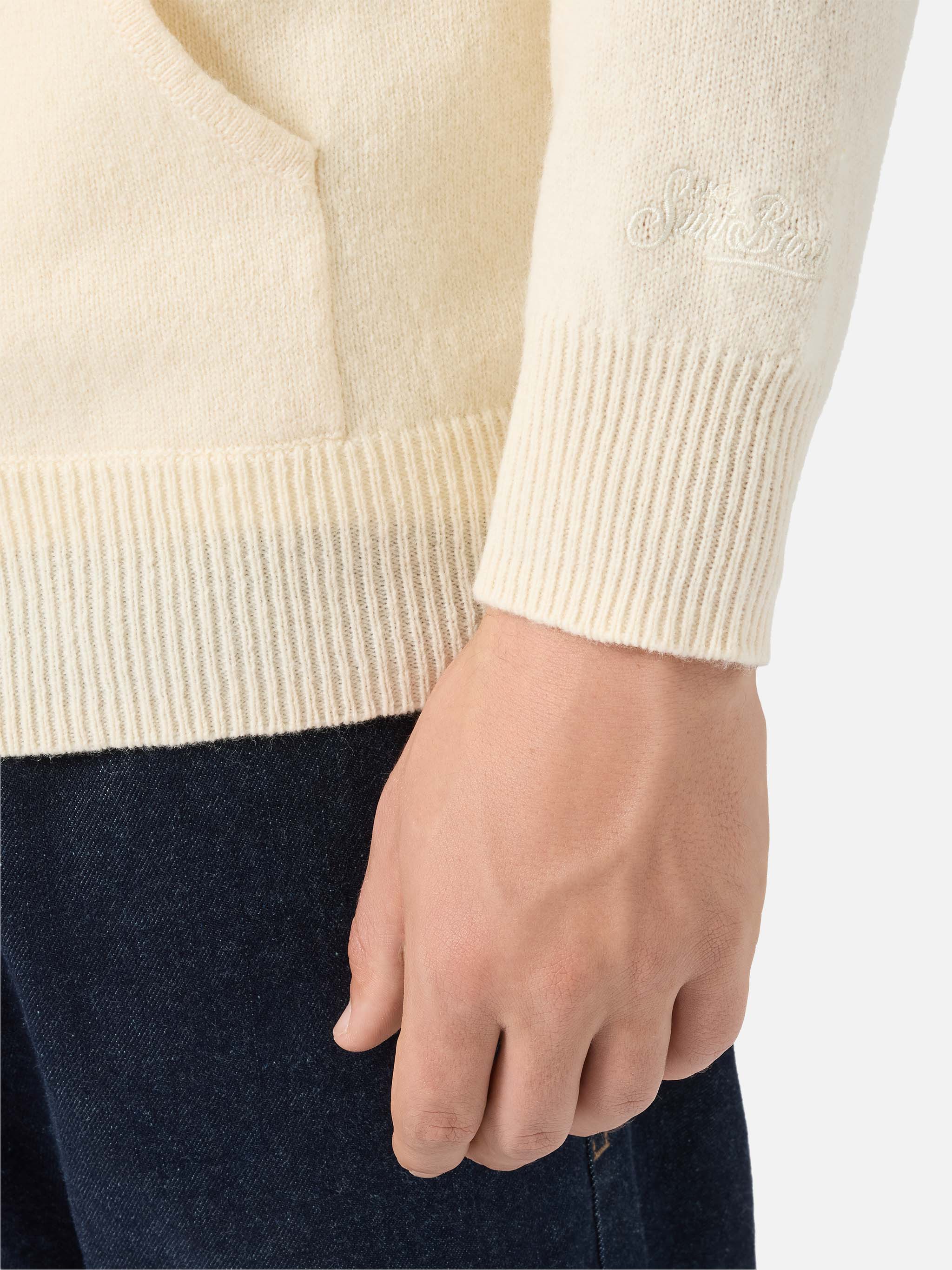 Notting hoodie in 100% lambswool white - Image 4