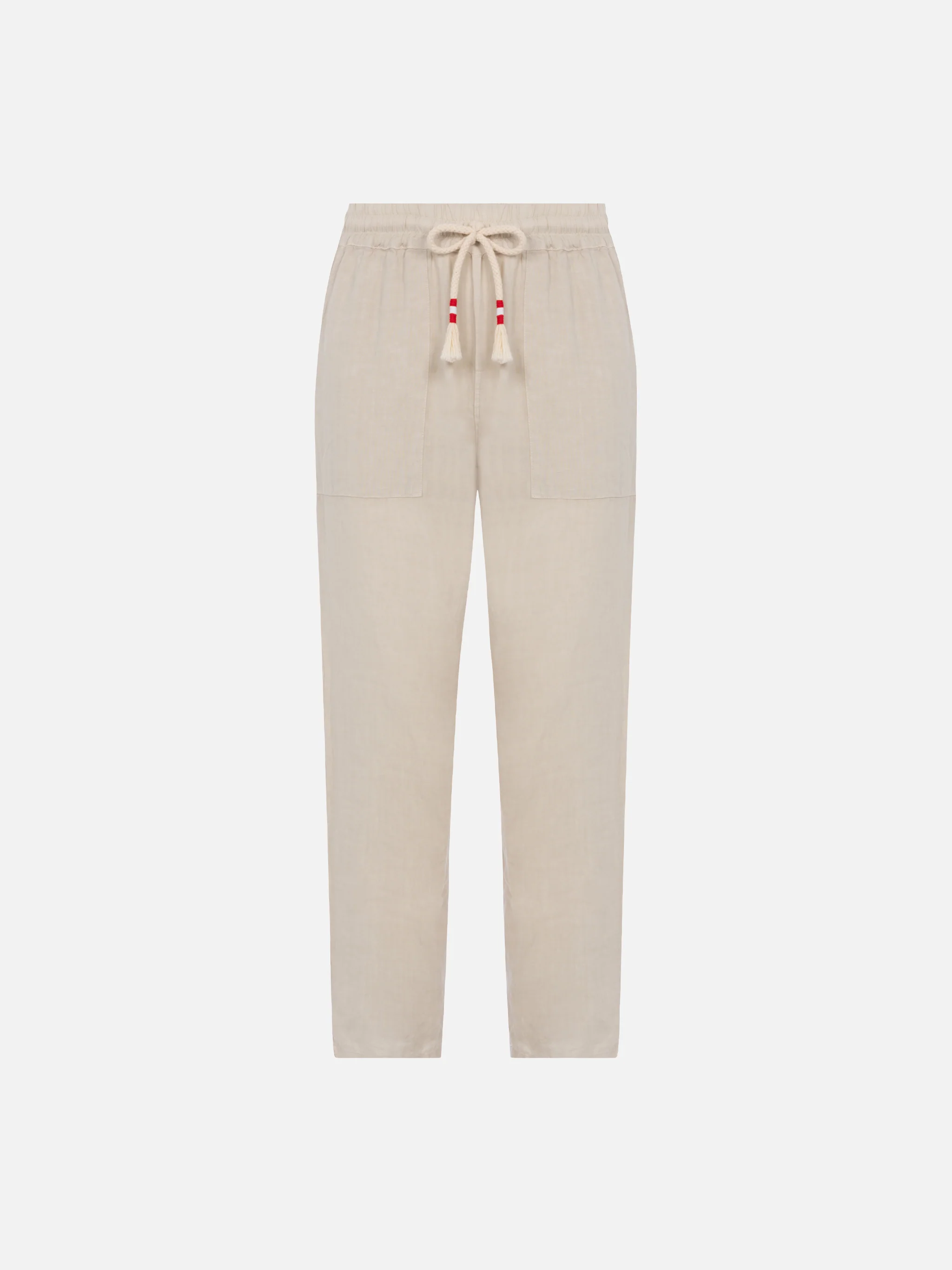 Off-white linen pants Calais with drawstring - Image 4