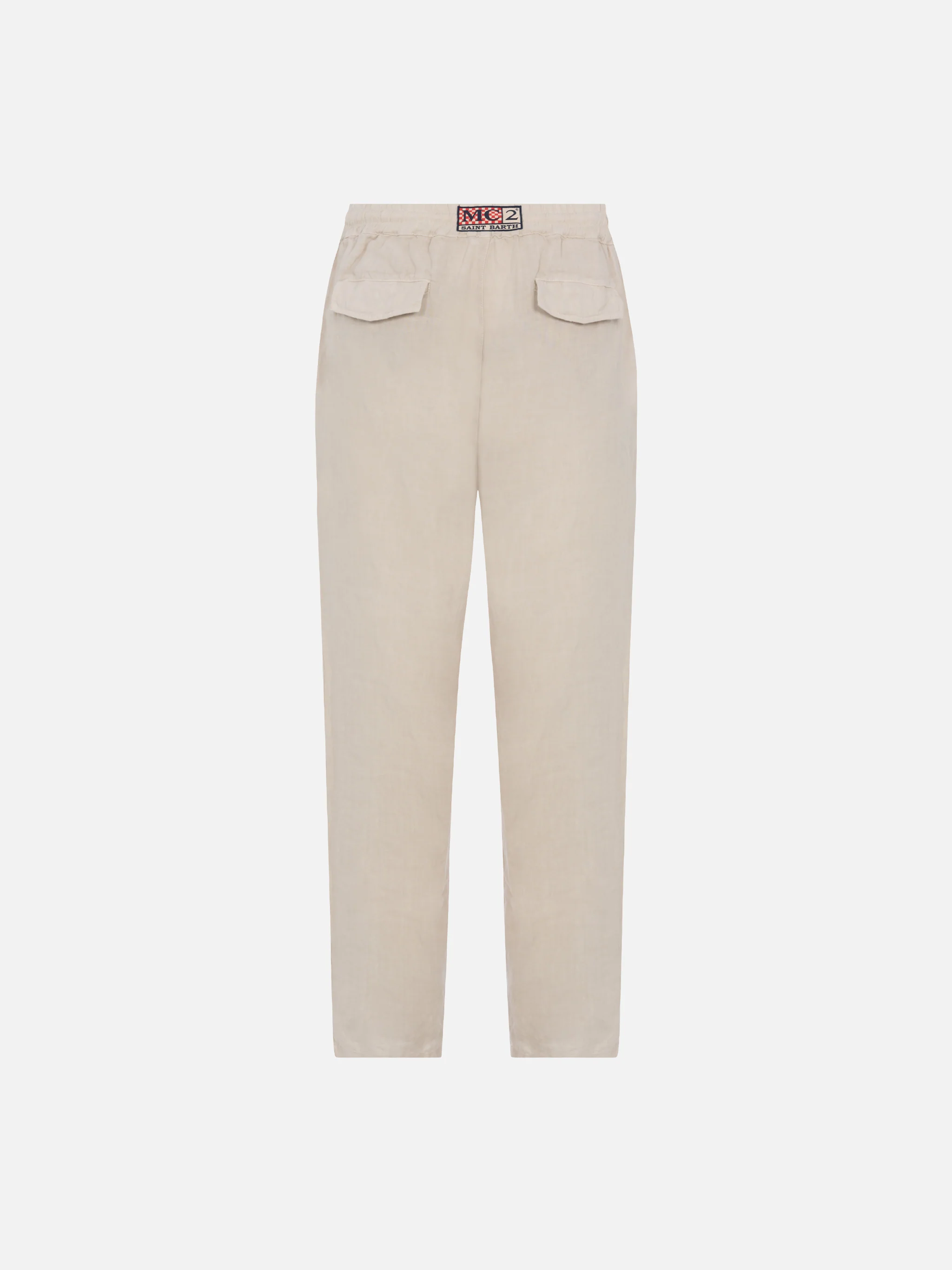Off-white linen pants Calais with drawstring - Image 5