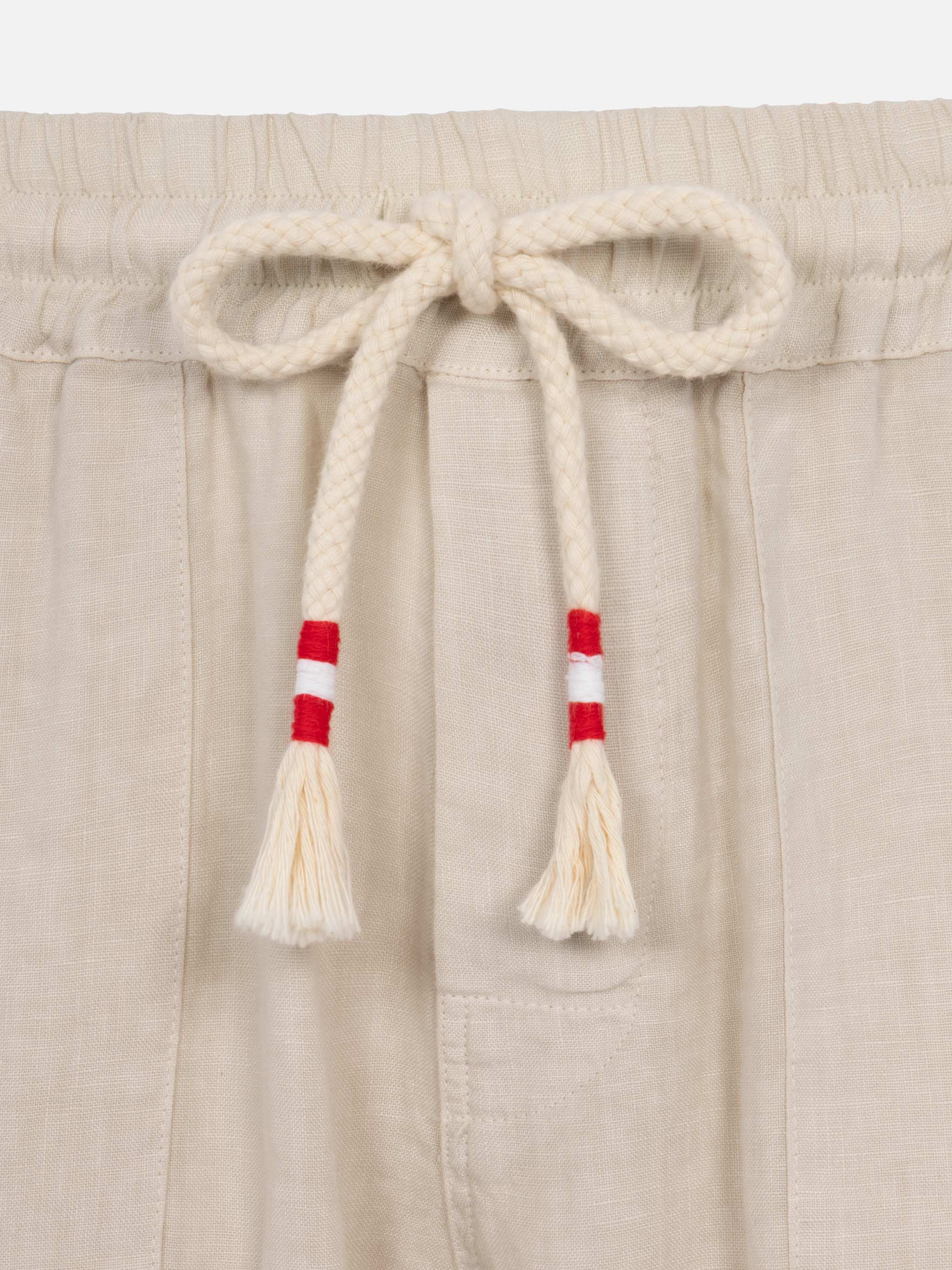 Off-white linen pants Calais with drawstring - Image 7