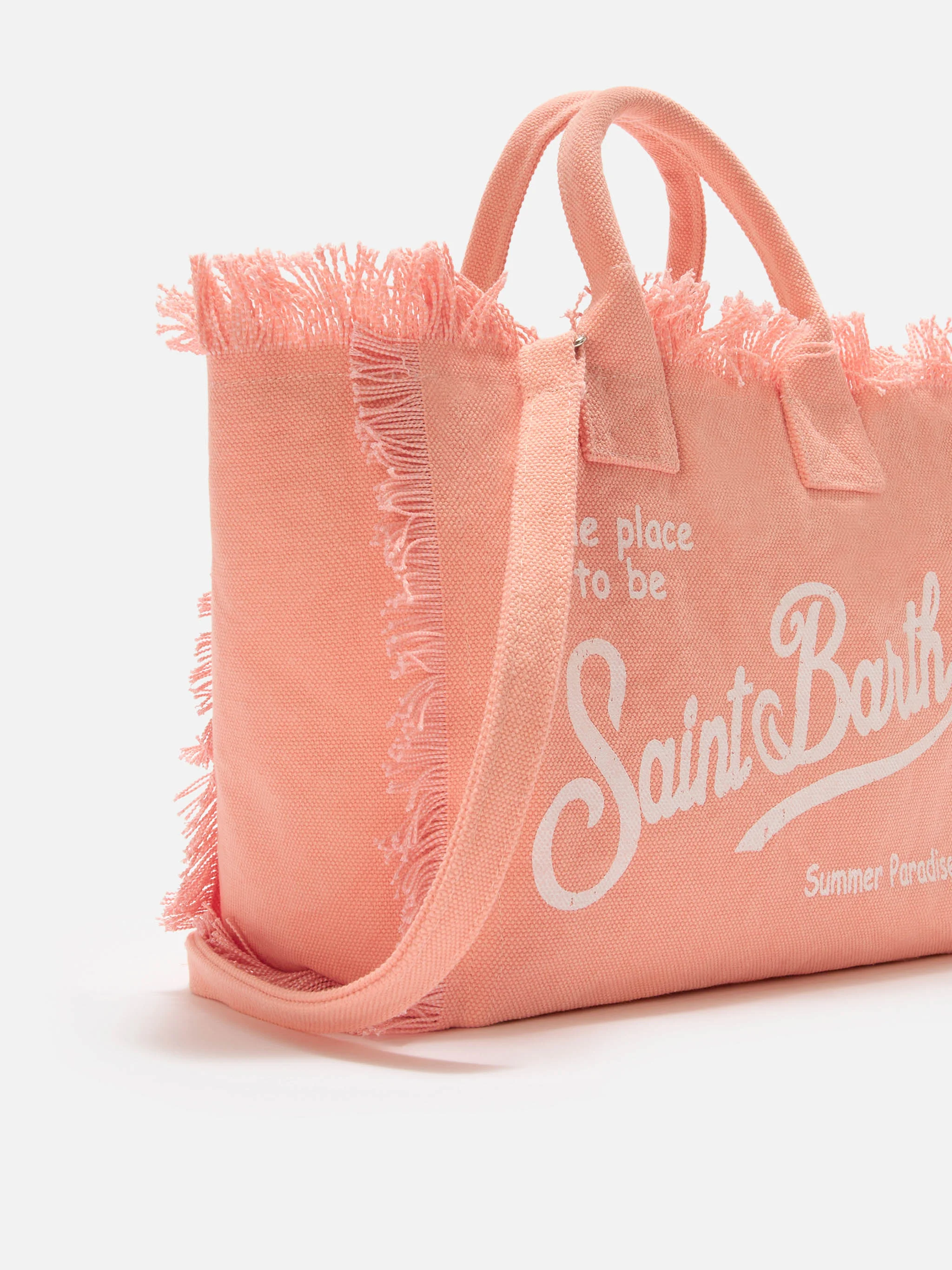Orange canvas Colette bag with fringes - Image 3