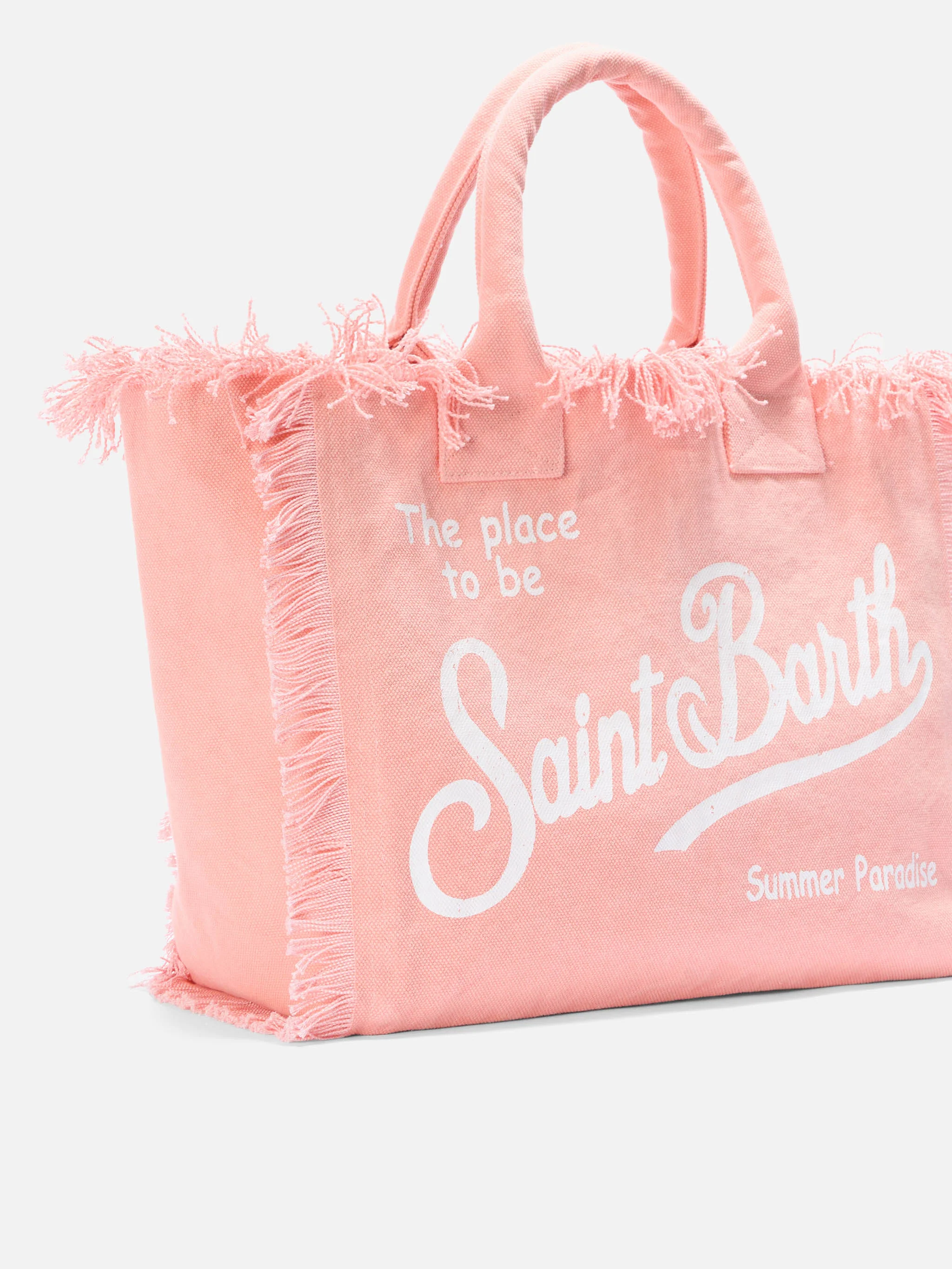 Orange canvas Vanity regular bag with fringes - Image 3