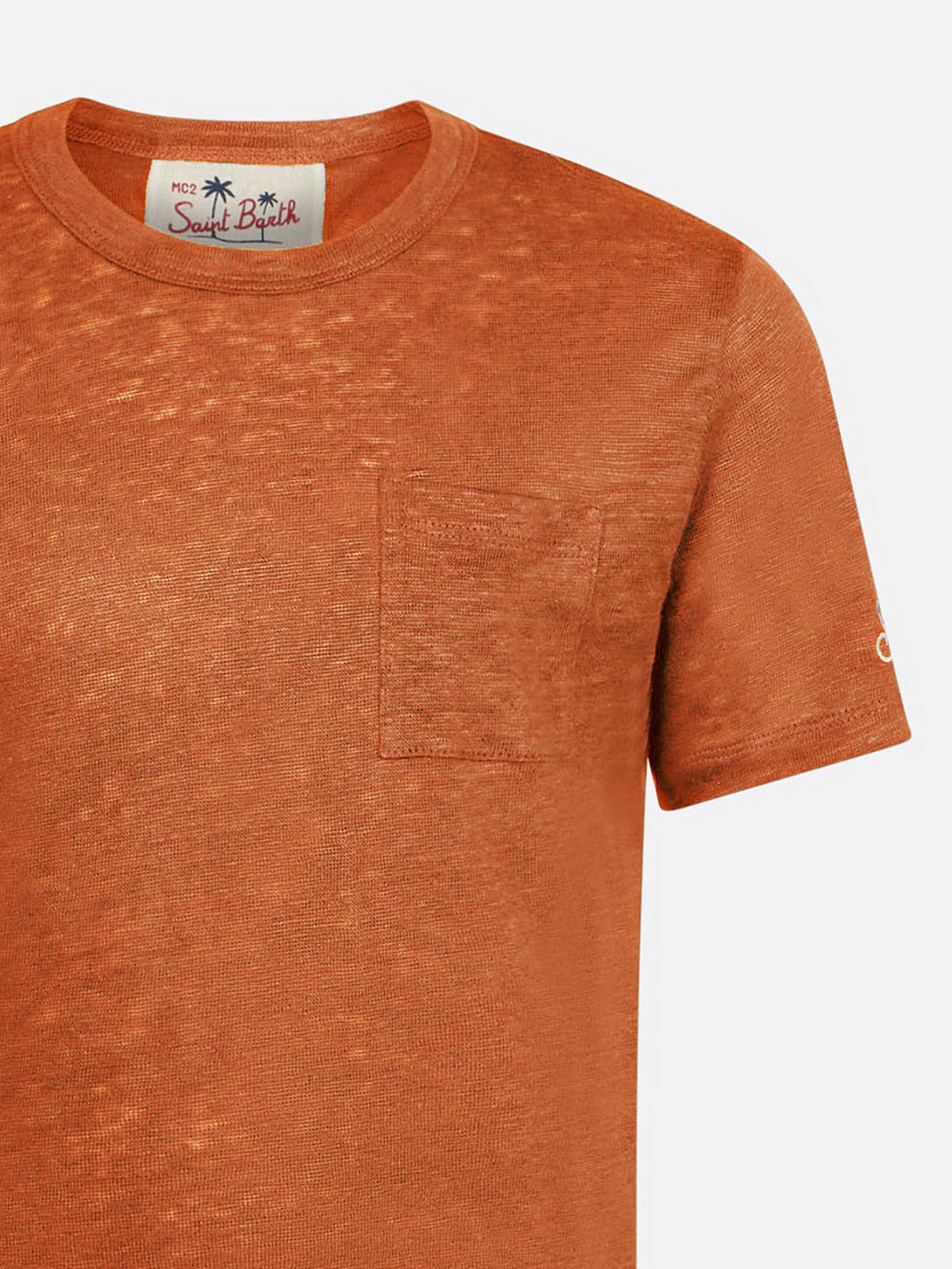 Orange linen jersey t-shirt Alex - Image 2