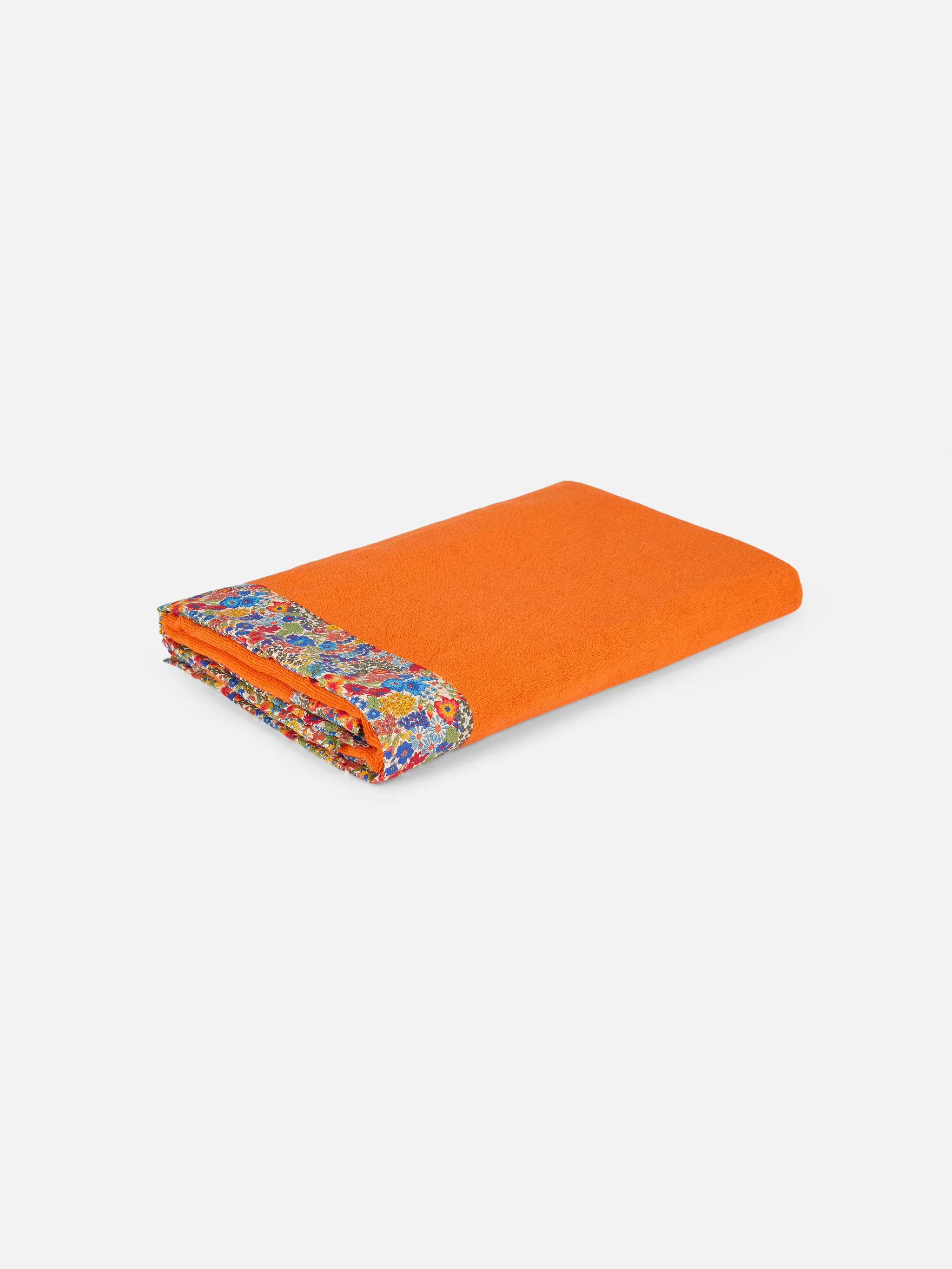 Orange towel with multicolor floral frame | Special Edition - Image 3