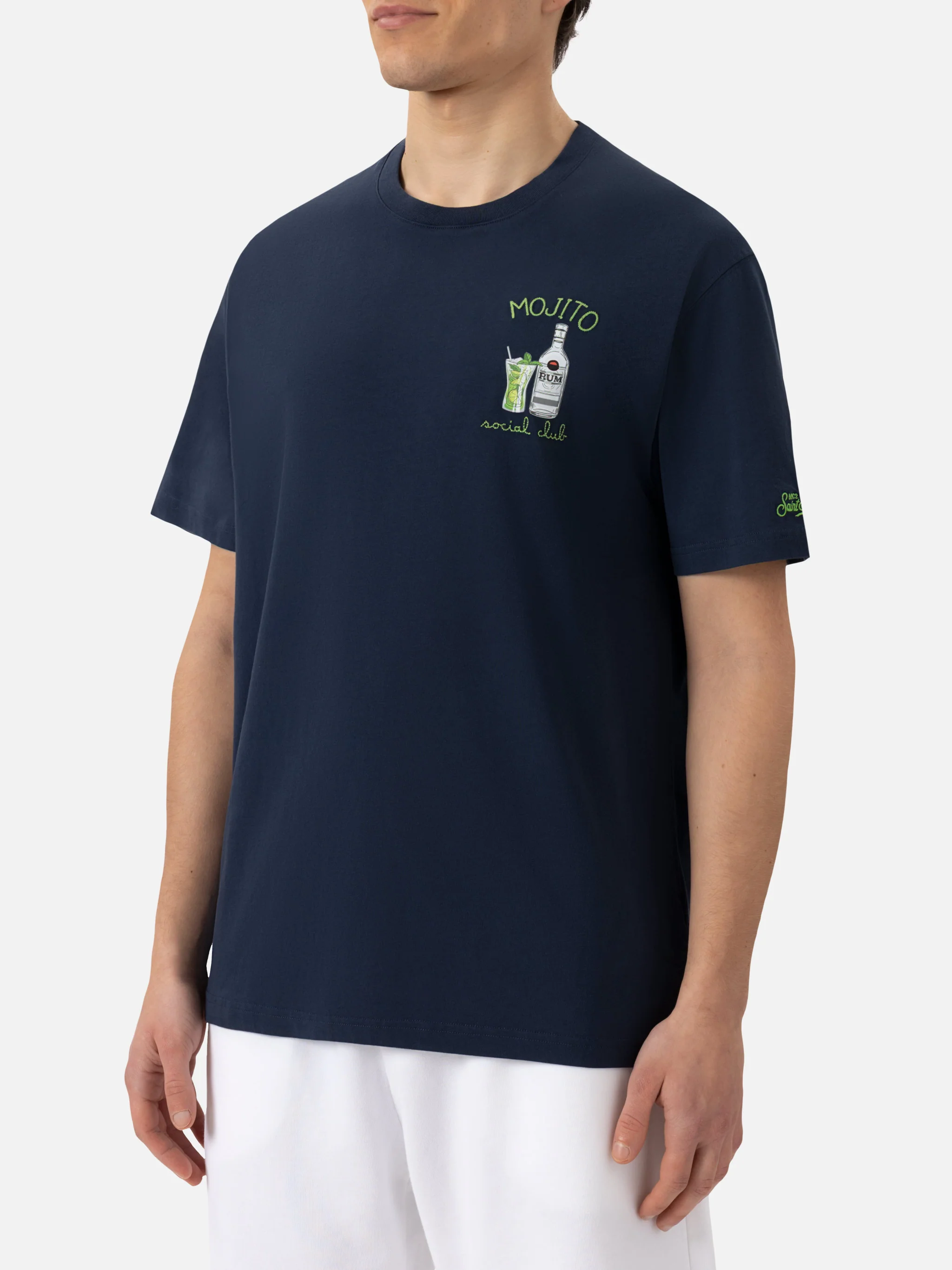T-shirt with mojito social club embroidery - Image 3