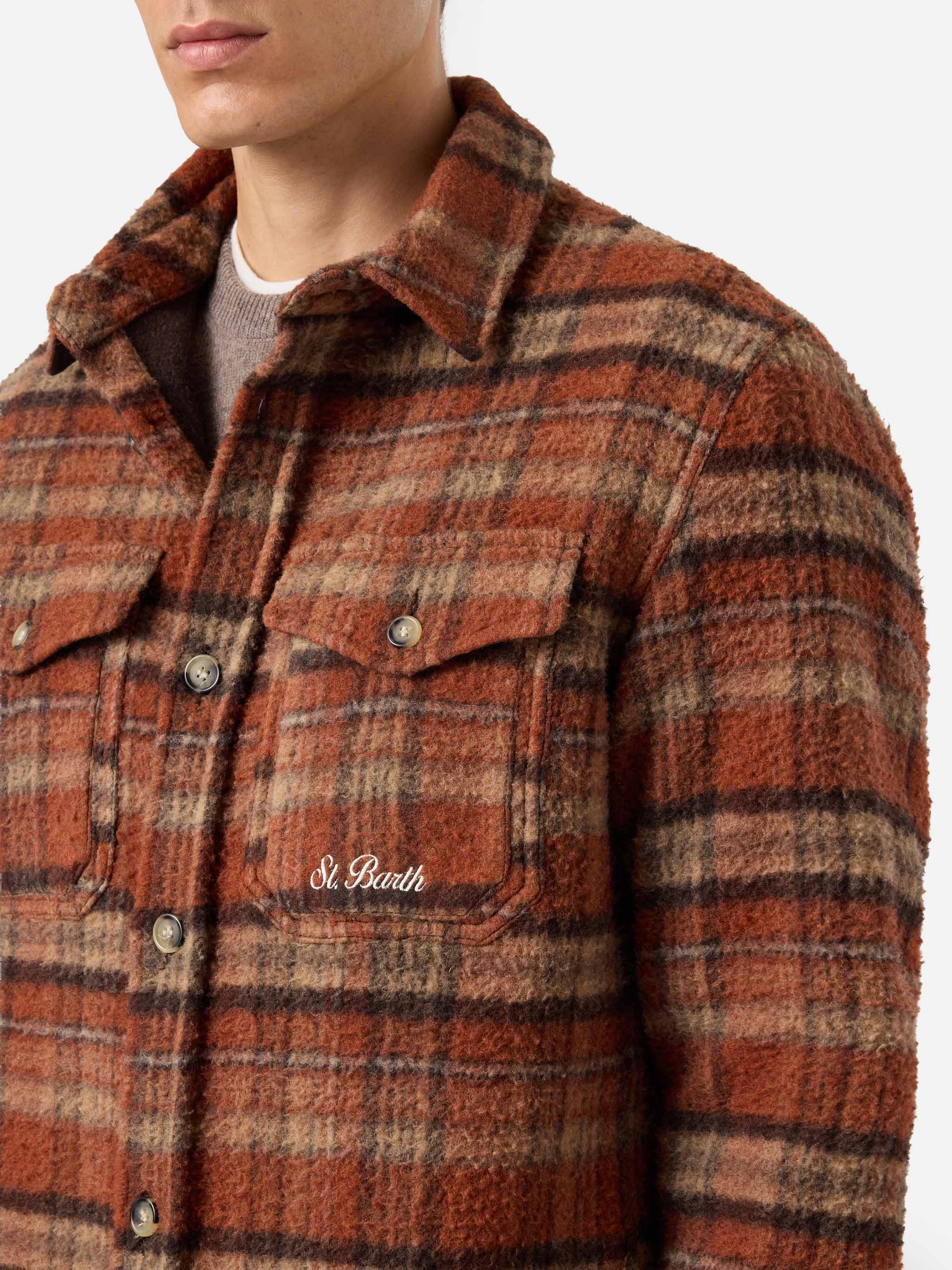 Overshirt Burton in brown Casentino with pockets - Image 3