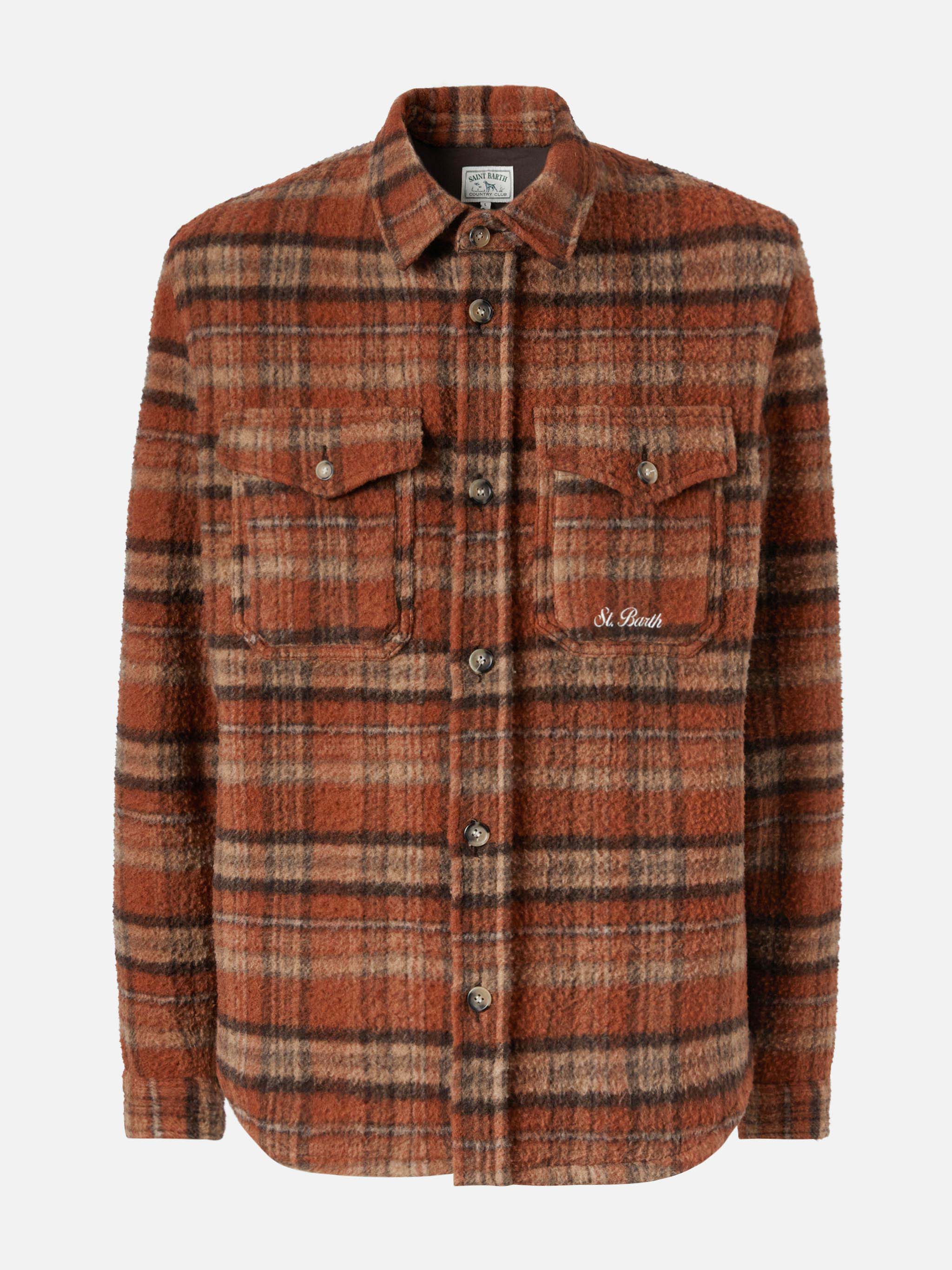 Overshirt Burton in brown Casentino with pockets - Image 6