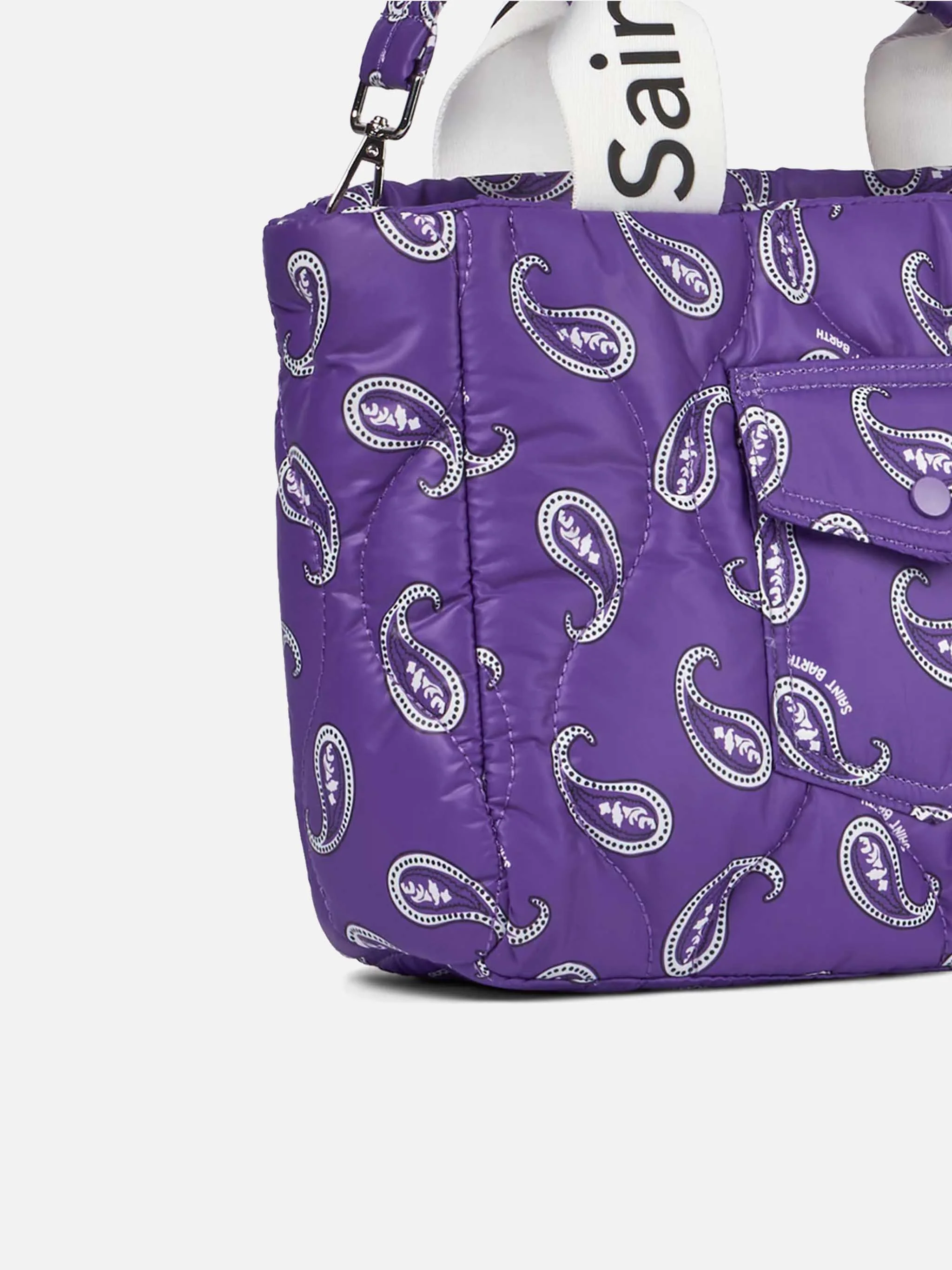 Puffer Bag purple paisley print handbag - Image 2