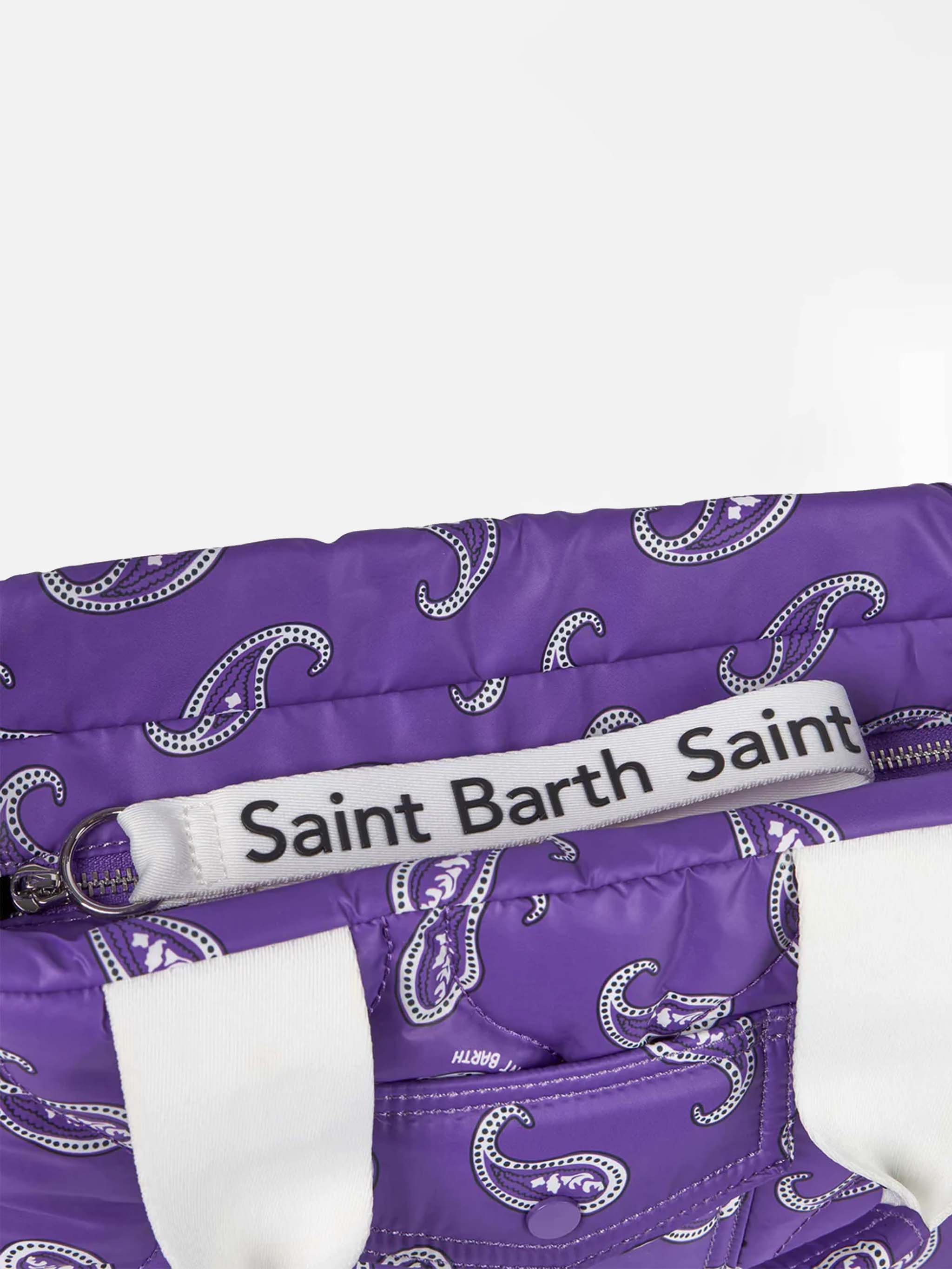 Puffer Bag purple paisley print handbag - Image 3