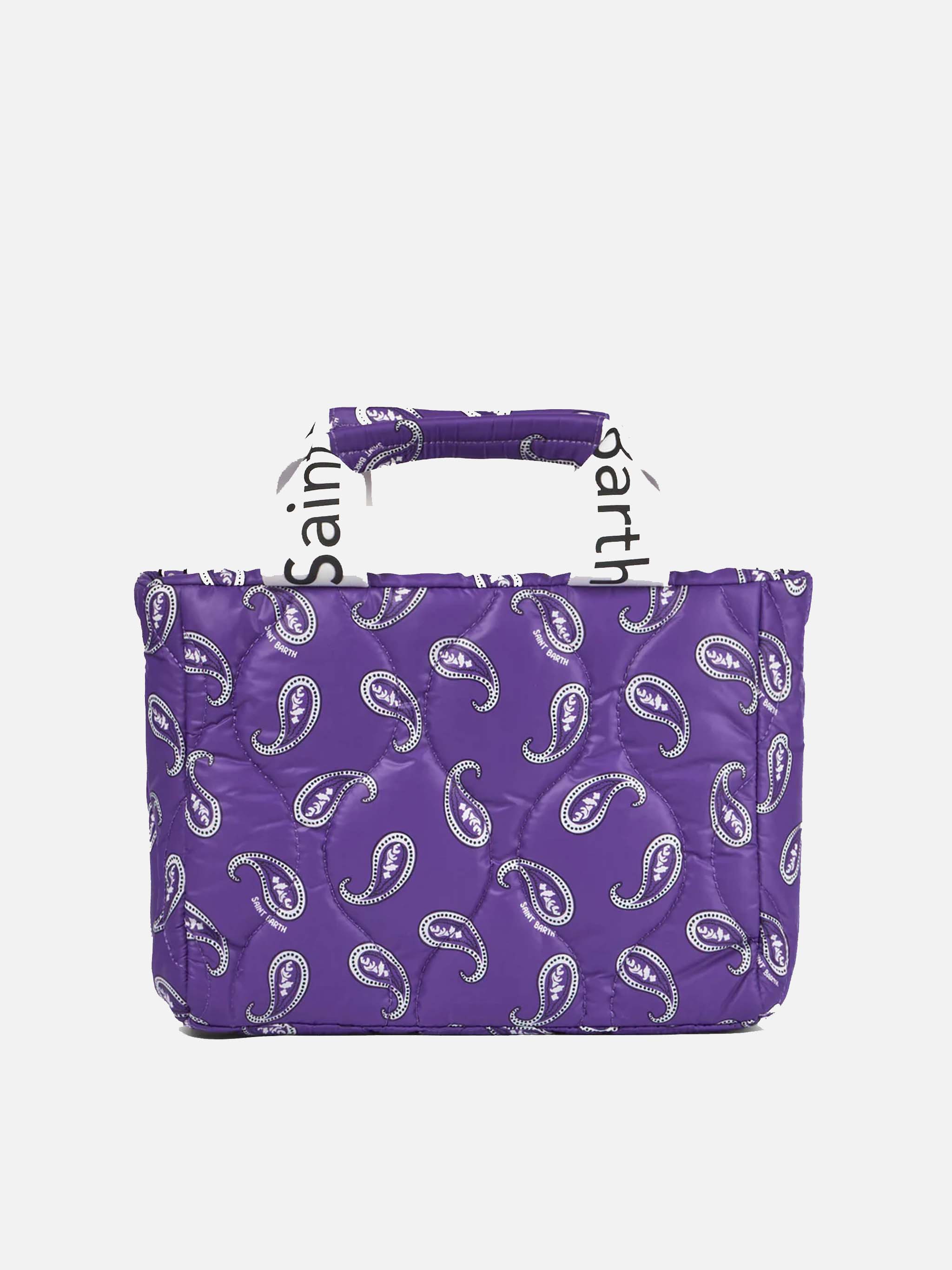 Puffer Bag purple paisley print handbag - Image 4