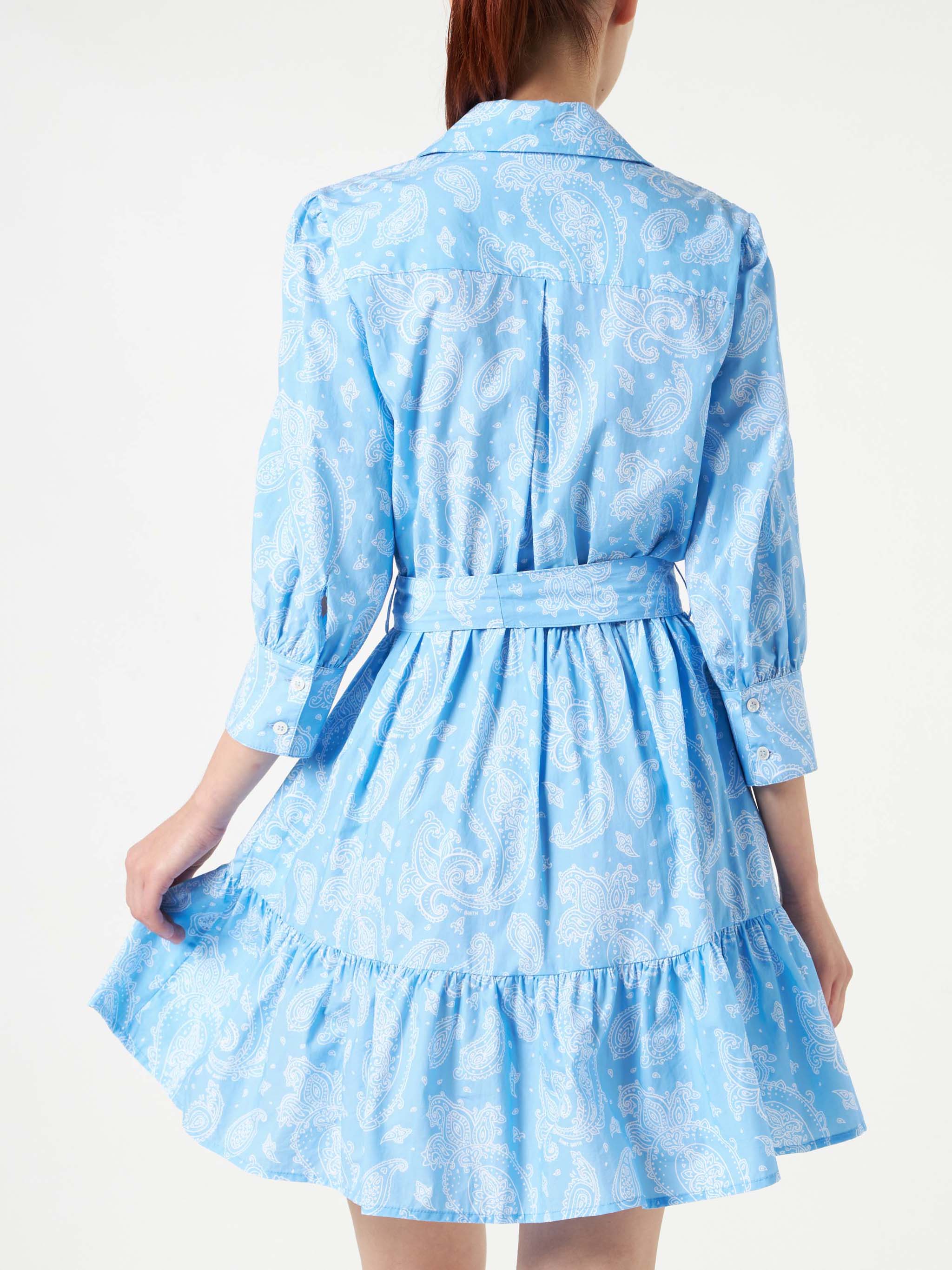 Paisley print cotton short dress Daisi - Image 2