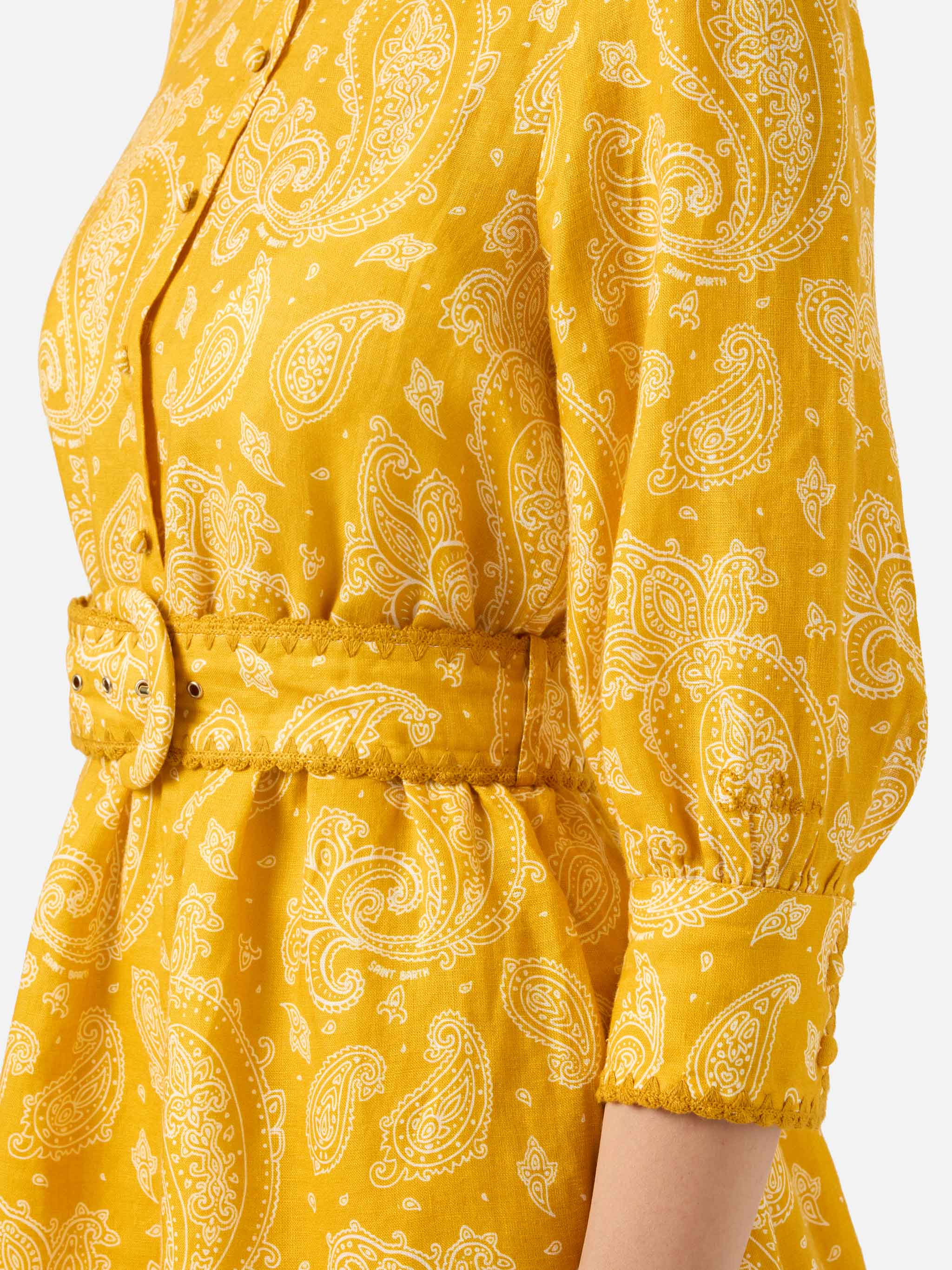 Paisley print linen short dress Daisi - Image 2