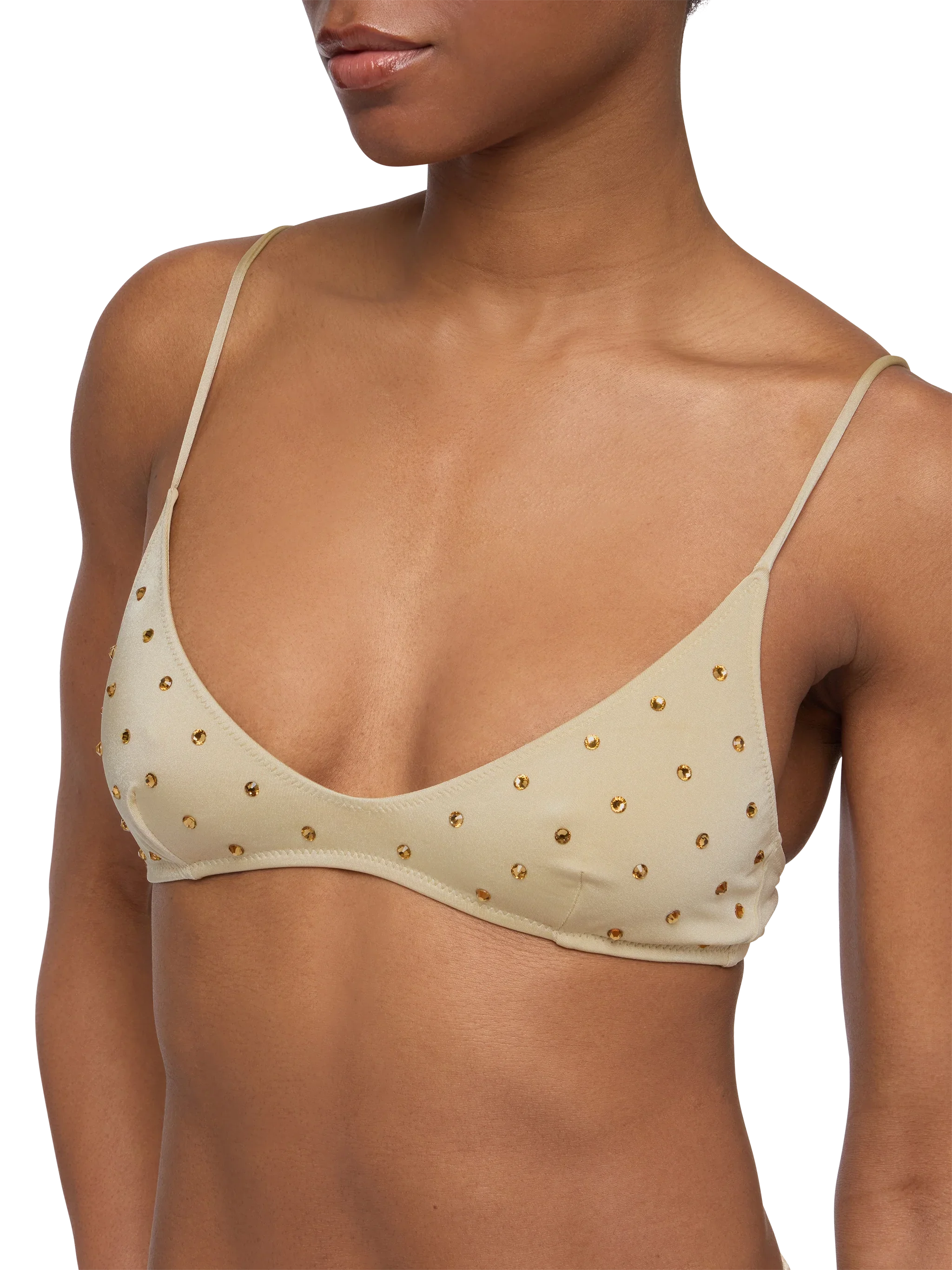 Paloma gold scoop bralette with rhinestone embellishment - Image 3