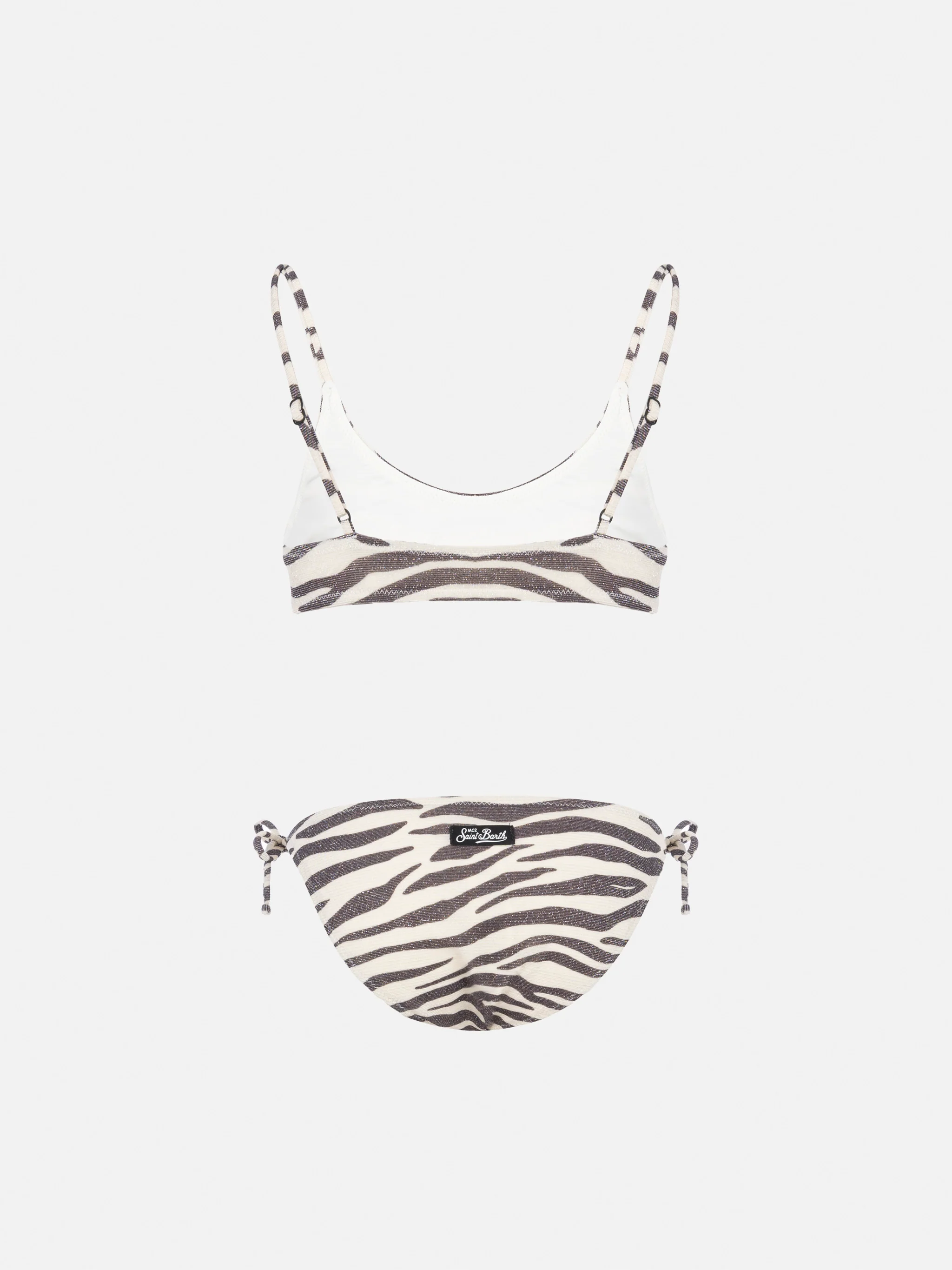 Paloma Jr lurex bralette bikini with zebra print - Image 2