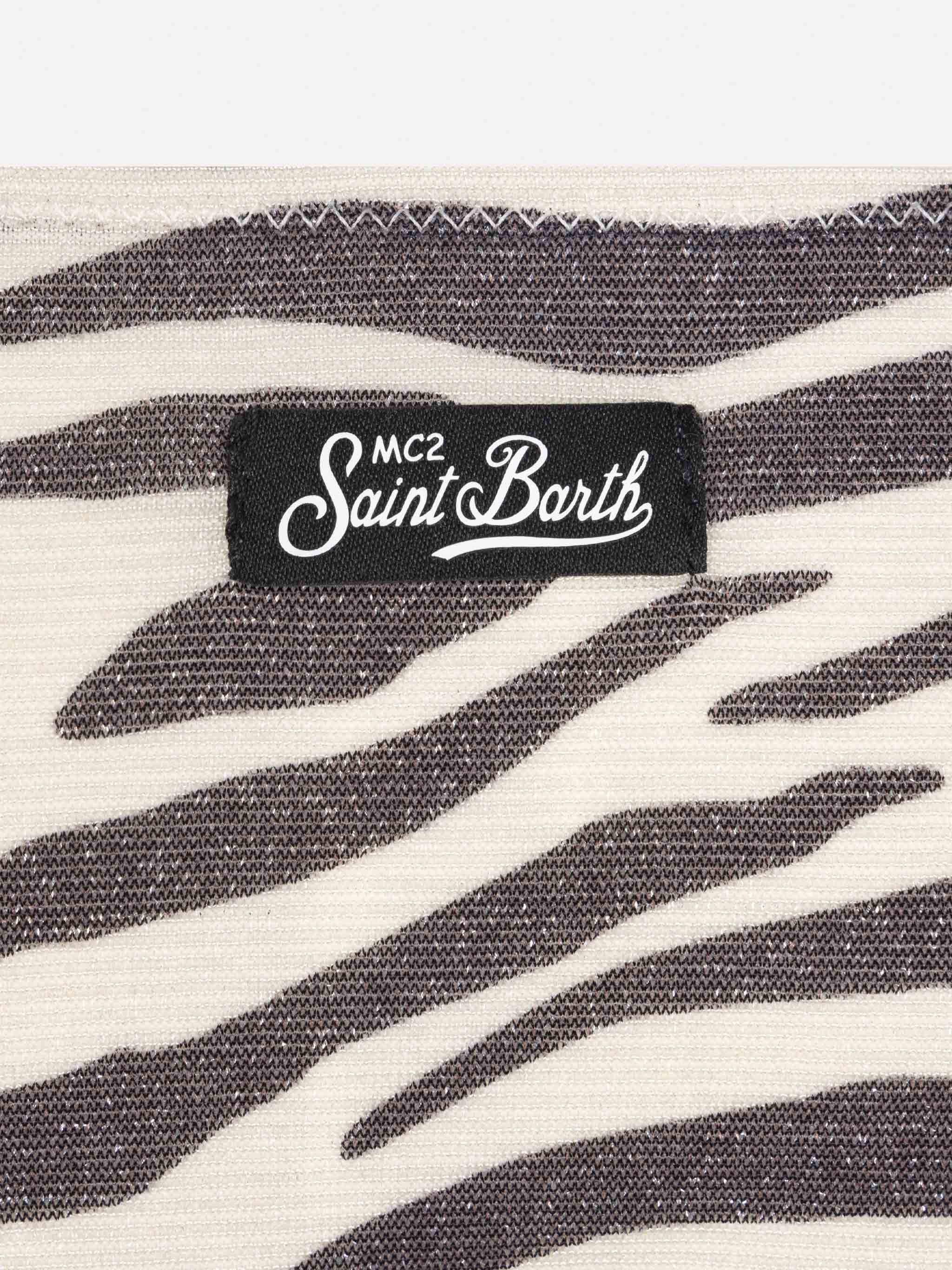 Paloma Jr lurex bralette bikini with zebra print - Image 3