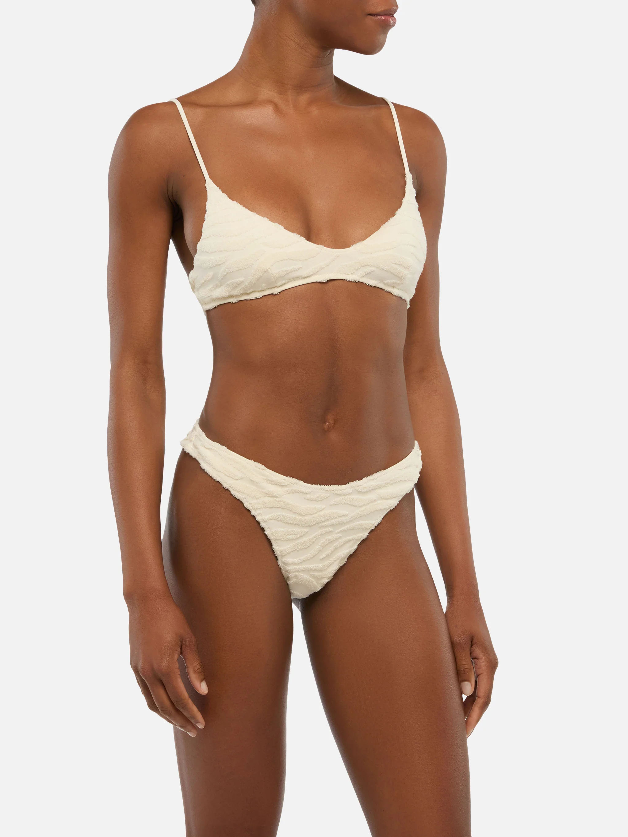 Zebra terry embossed scoop bralette bikini Paloma Naomi - Image 2