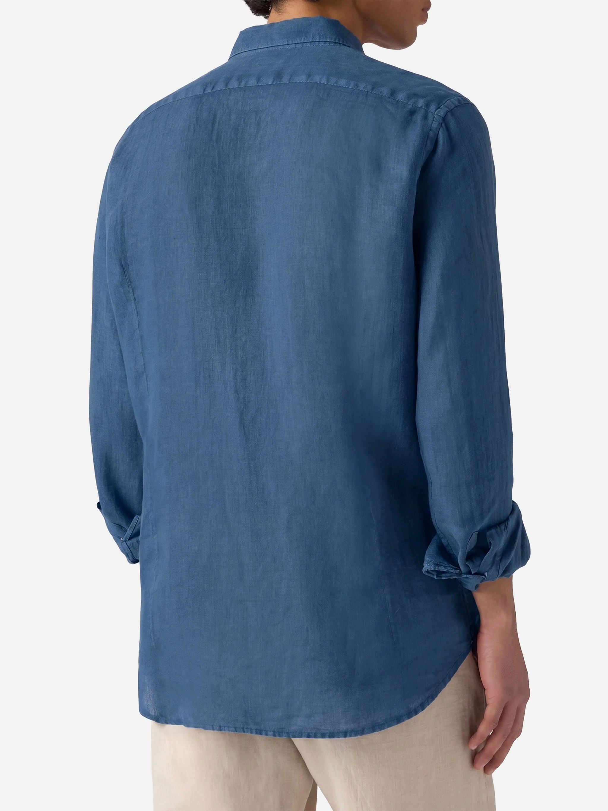Pamplona shirt in dark denim pure linen - Image 2
