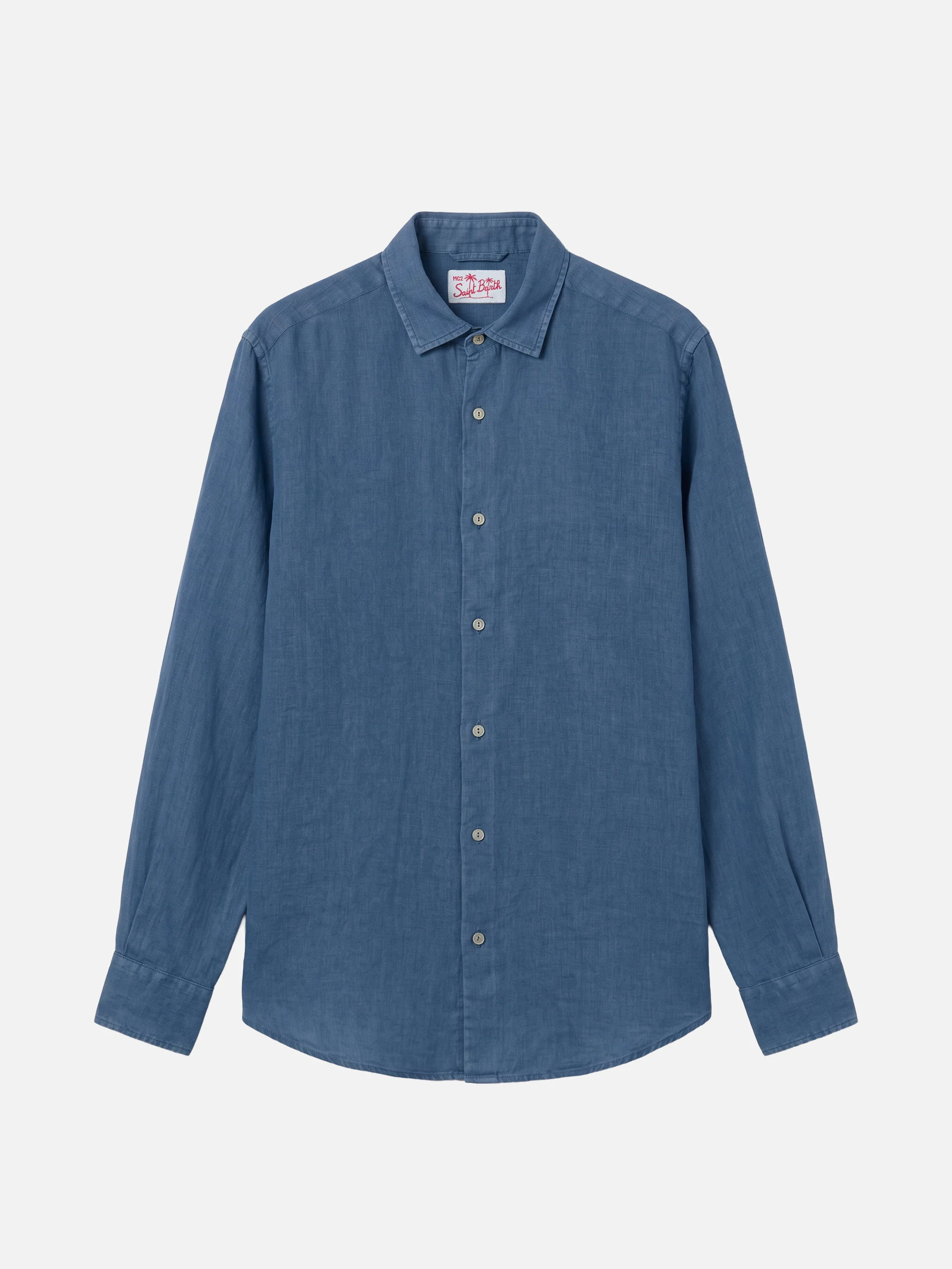 Pamplona shirt in dark denim pure linen - Image 3