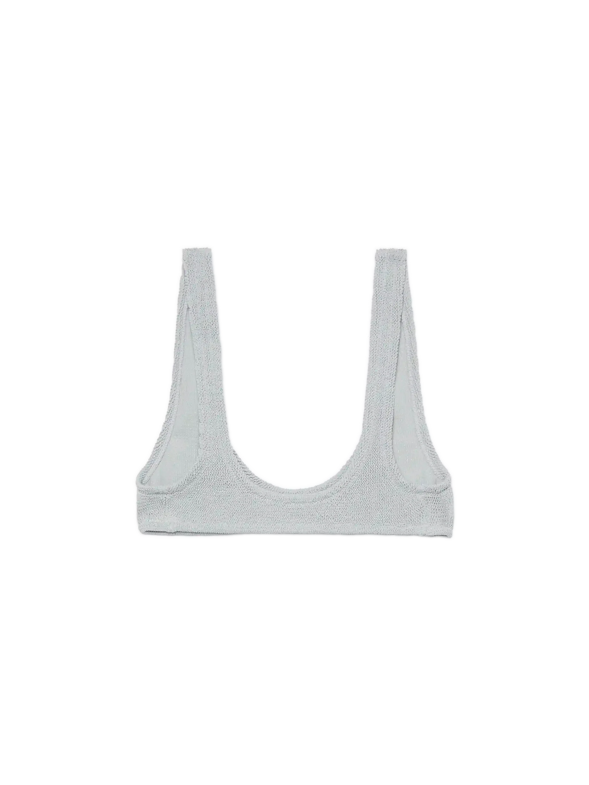 Pamy lurex silver tiny crinkle bralette - Image 2