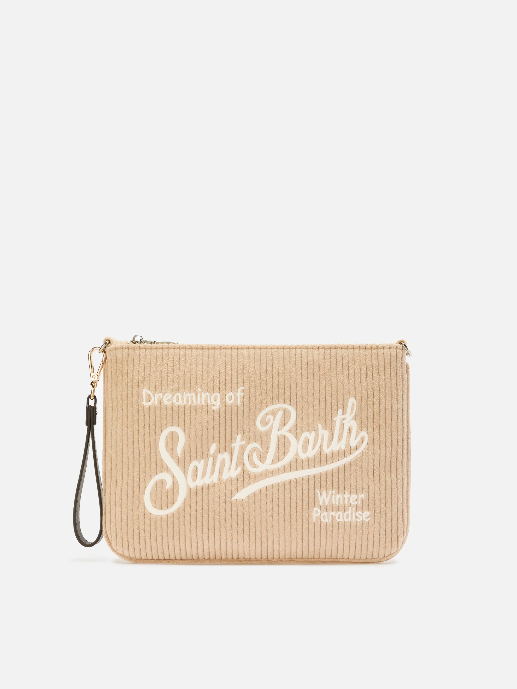 Parisienne Corduroy Crossbody Bag in beige corduroy - Image 3