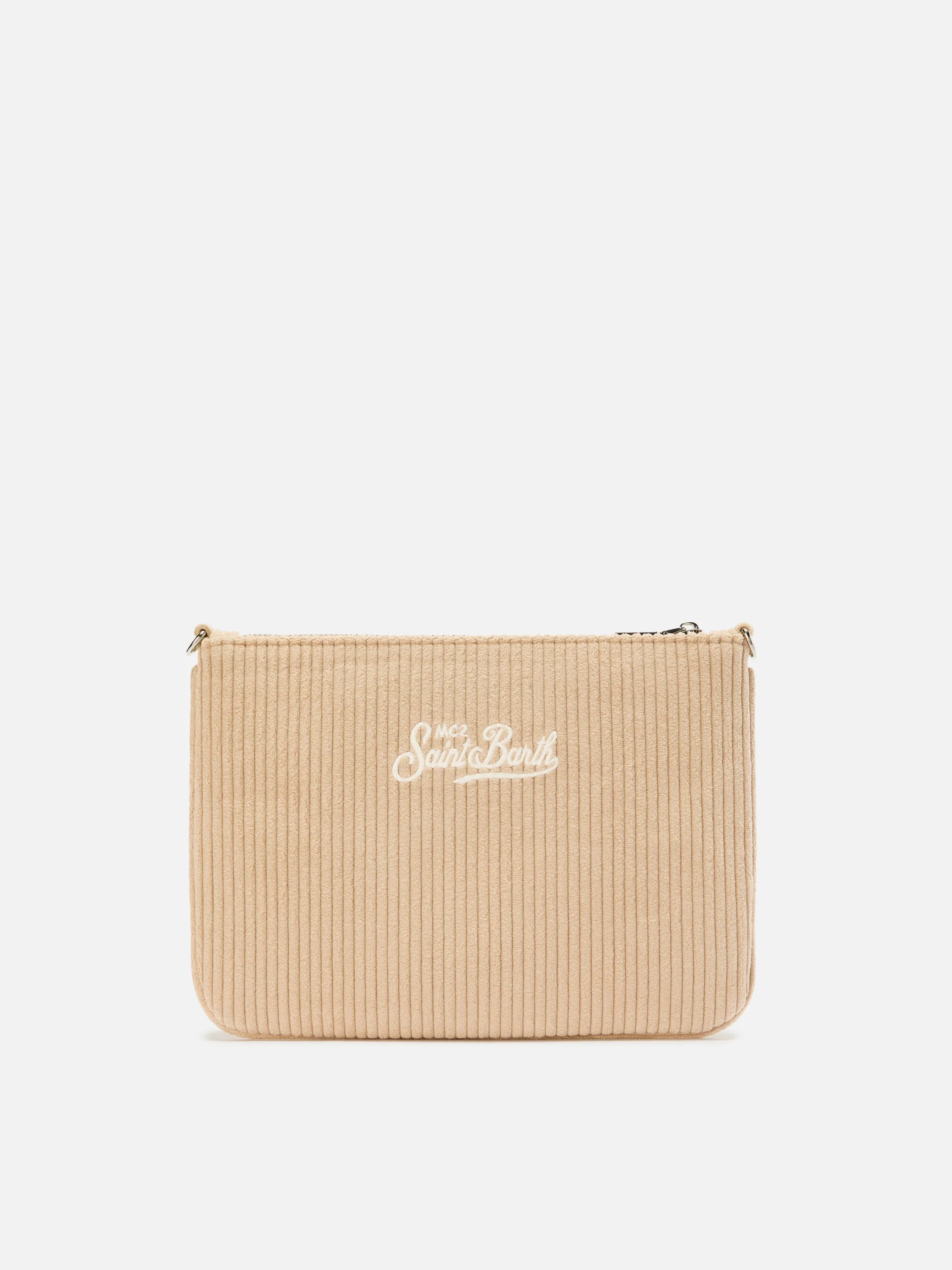 Parisienne Corduroy Crossbody Bag in beige corduroy - Image 5