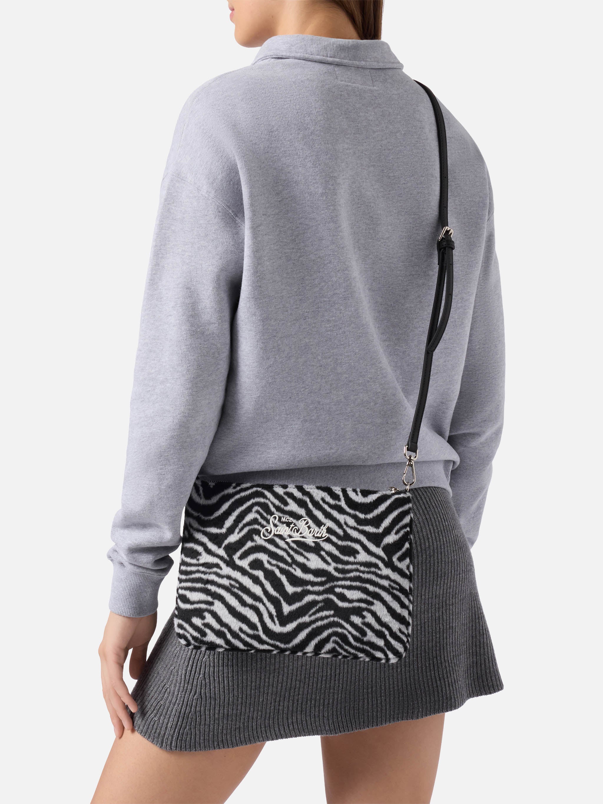 Parisienne Crossbody Bag in zebra wool blend - Image 2